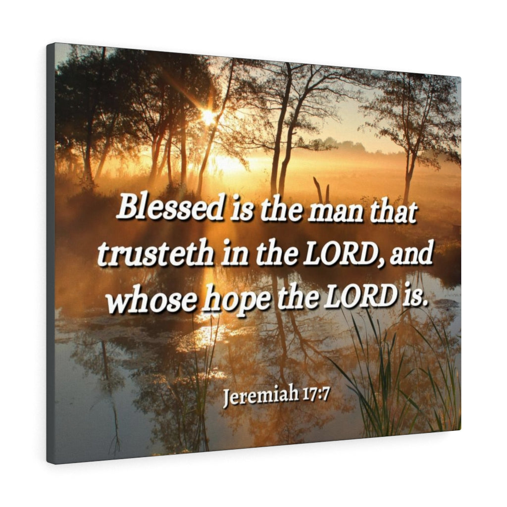 Scripture Walls Trusteth Jeremiah 17:7 Bible Verse Canvas Christian Wall Art Ready to Hang Unframed-Express Your Love Gifts