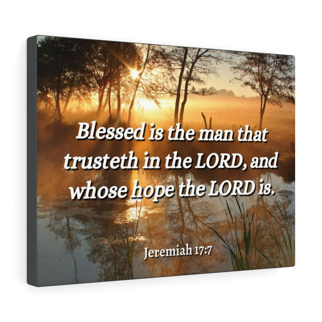 Scripture Walls Trusteth Jeremiah 17:7 Bible Verse Canvas Christian Wall Art Ready to Hang Unframed-Express Your Love Gifts