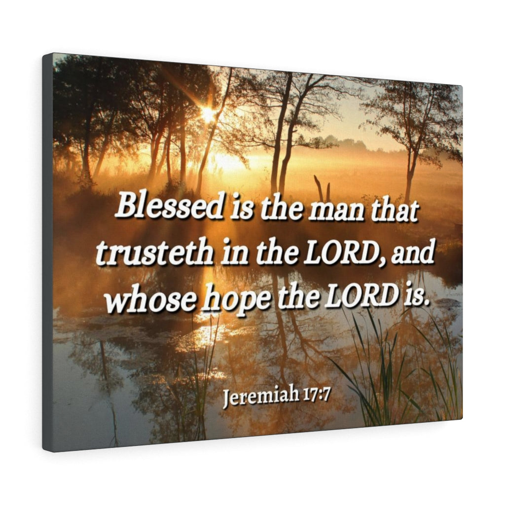 Scripture Walls Trusteth Jeremiah 17:7 Bible Verse Canvas Christian Wall Art Ready to Hang Unframed-Express Your Love Gifts