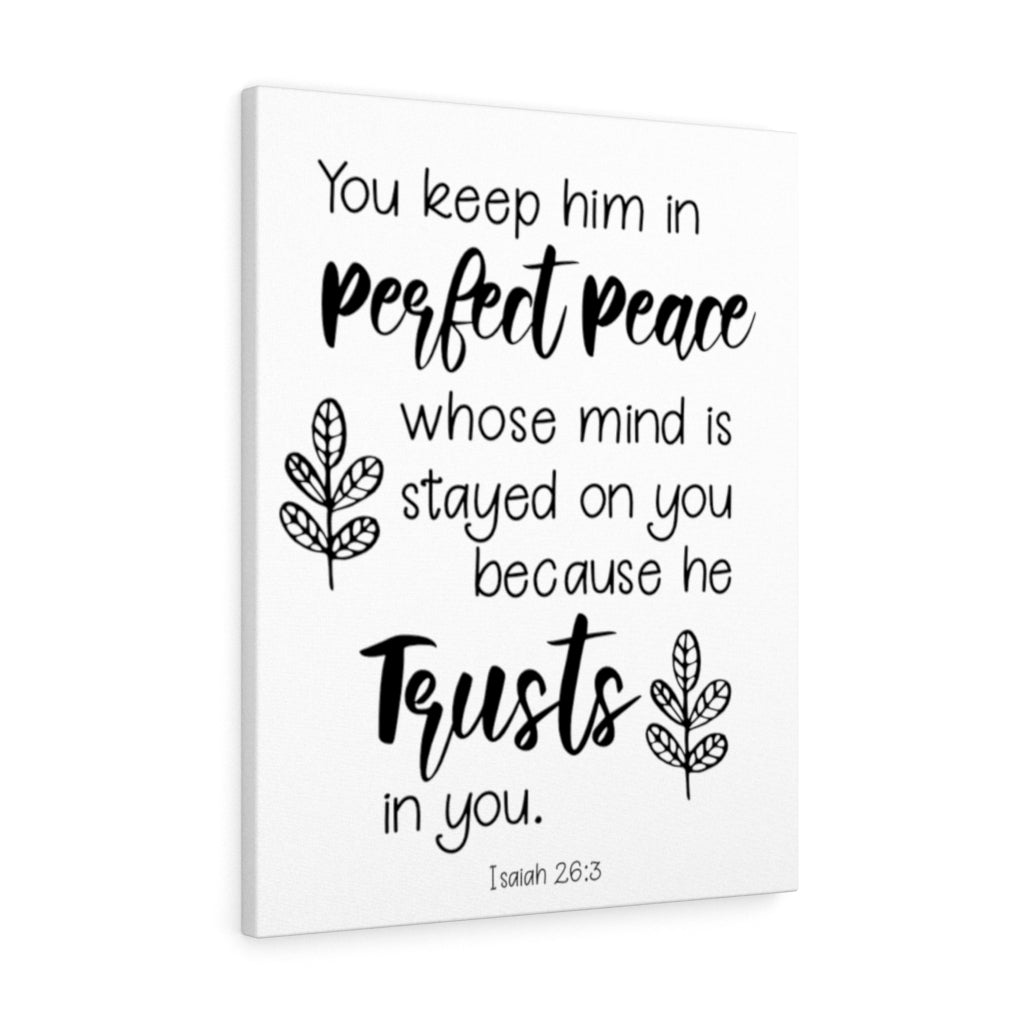 Scripture Walls Trusts In You Isaiah 26:3 Bible Verse Canvas Christian Wall Art Ready to Hang Unframed-Express Your Love Gifts