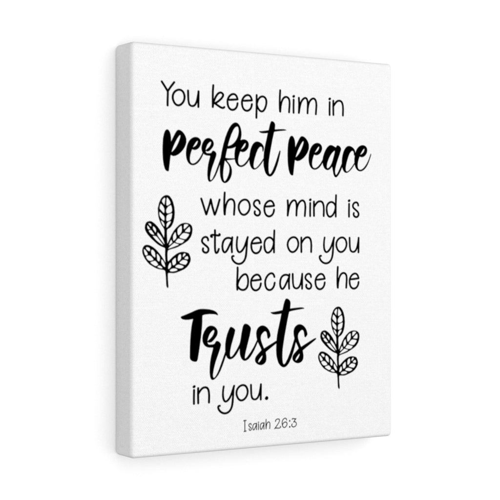 Scripture Walls Trusts In You Isaiah 26:3 Bible Verse Canvas Christian Wall Art Ready to Hang Unframed-Express Your Love Gifts