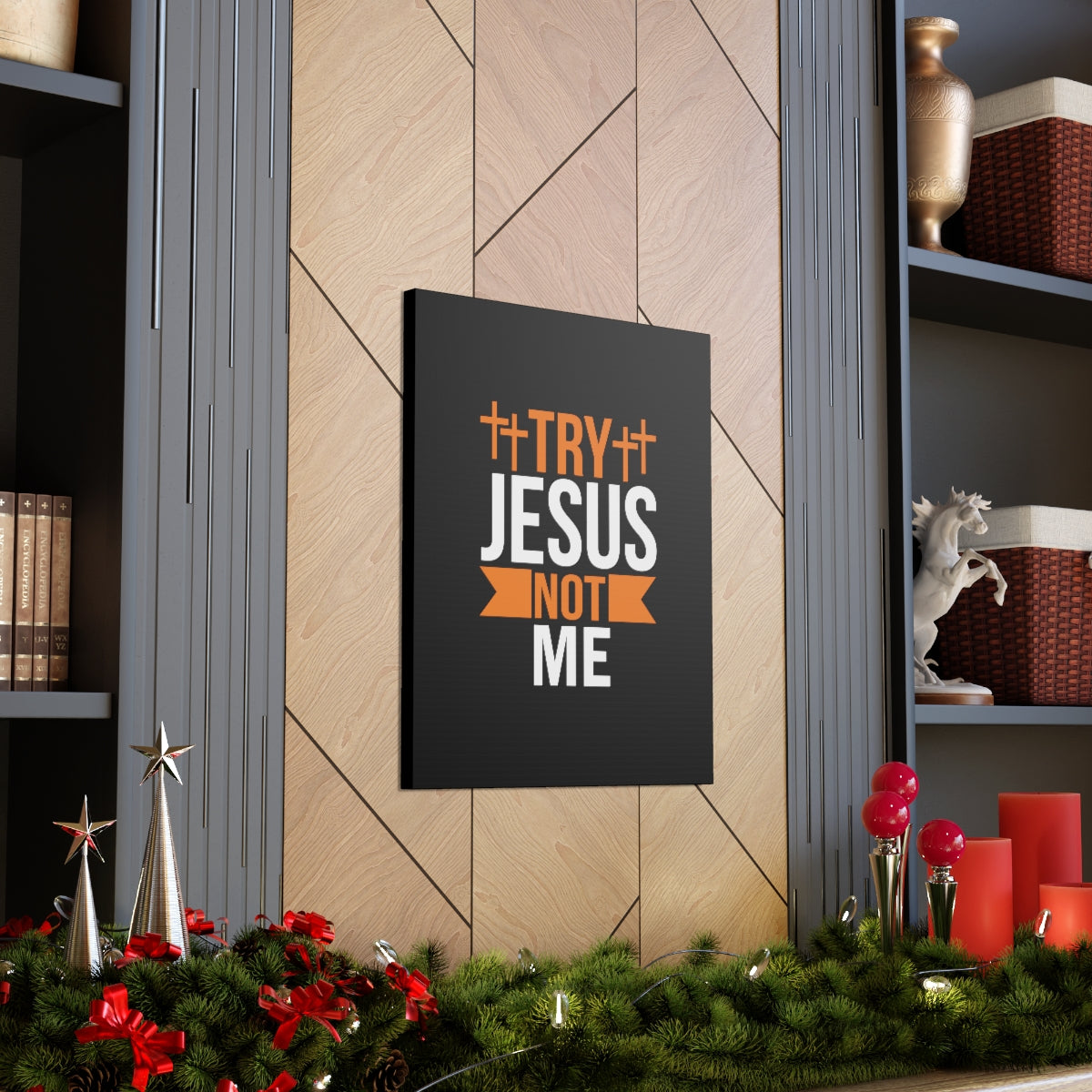 Scripture Walls Try Jesus Not Me 1 Thessalonians 2:4 Christian Wall Art Bible Verse Print Ready to Hang Unframed-Express Your Love Gifts