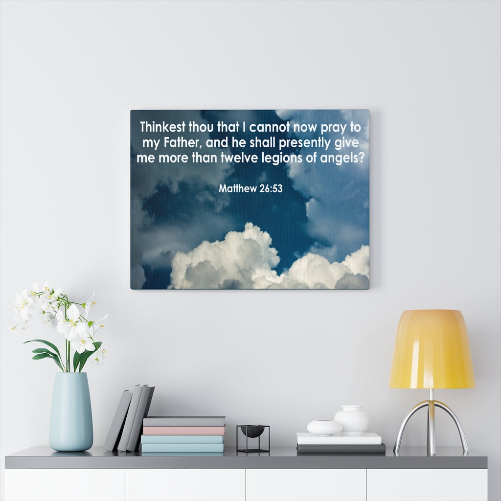 Scripture Walls Twelve Legions of Angels Hebrews 13:1-2 Bible Verse Canvas Christian Wall Art Ready to Hang Unframed-Express Your Love Gifts