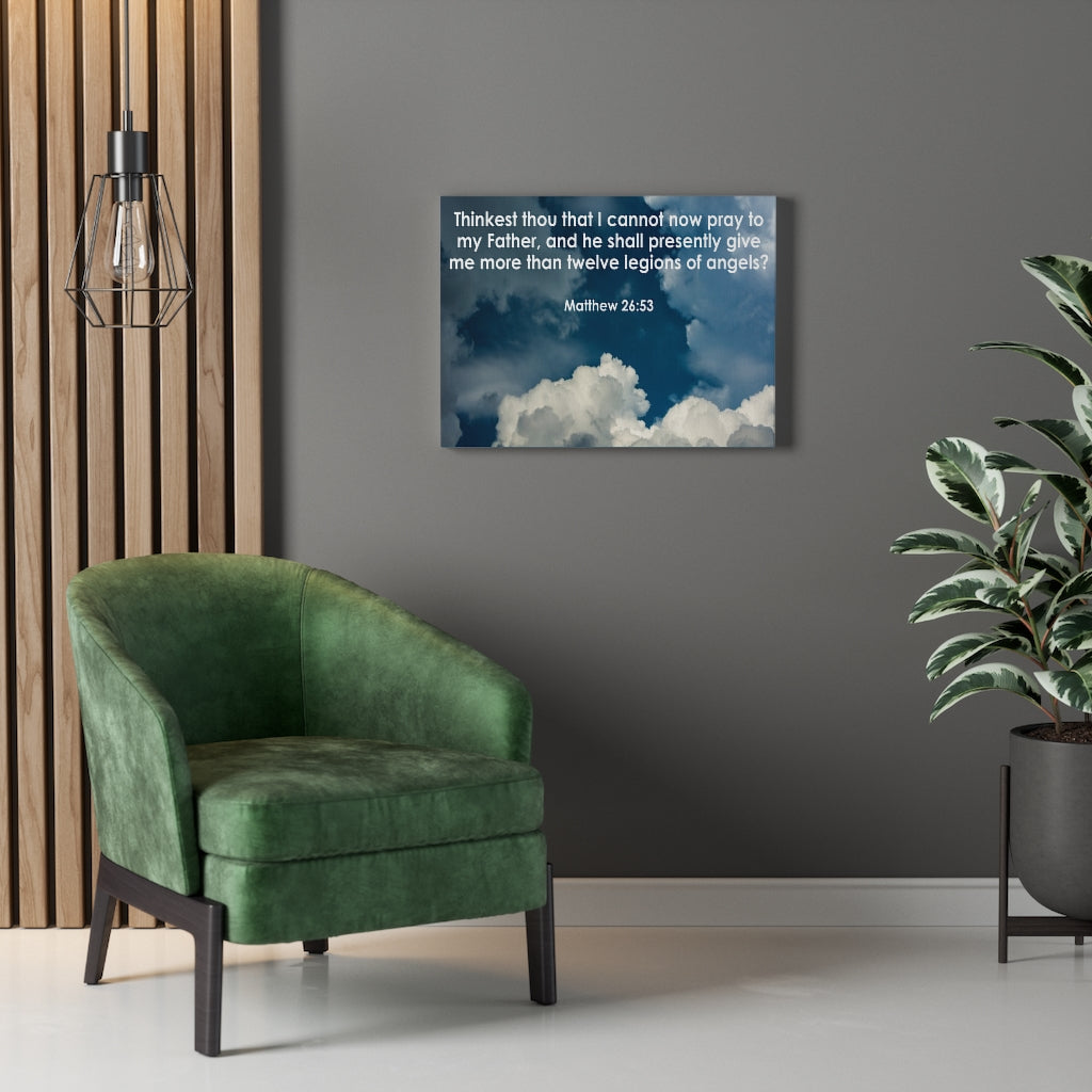 Scripture Walls Twelve Legions of Angels Hebrews 13:1-2 Bible Verse Canvas Christian Wall Art Ready to Hang Unframed-Express Your Love Gifts