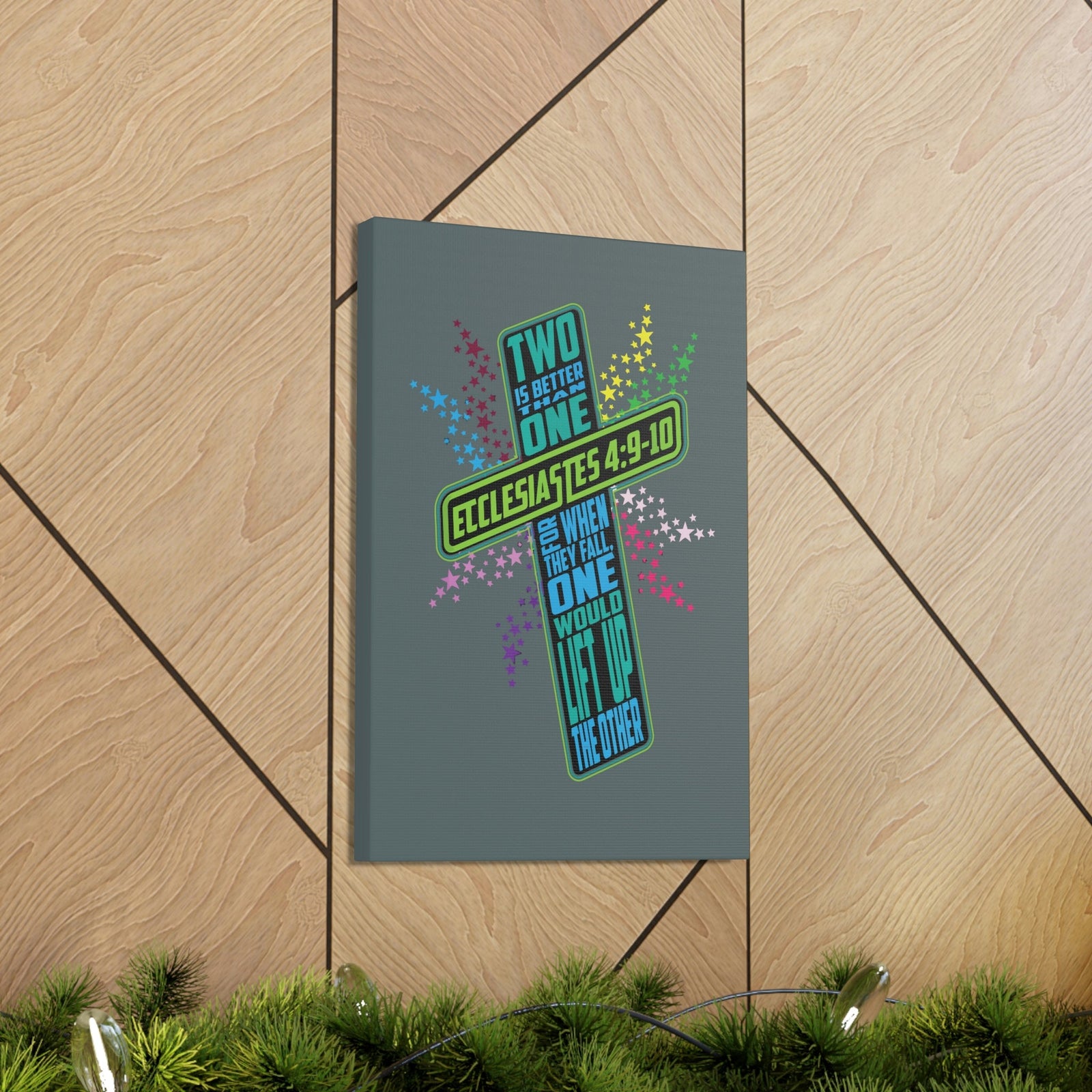 Scripture Walls Two Is Better Than One Ecclesiastes 4:9 Bible Verse Canvas Christian Wall Art Ready To Hang Unframed-Express Your Love Gifts