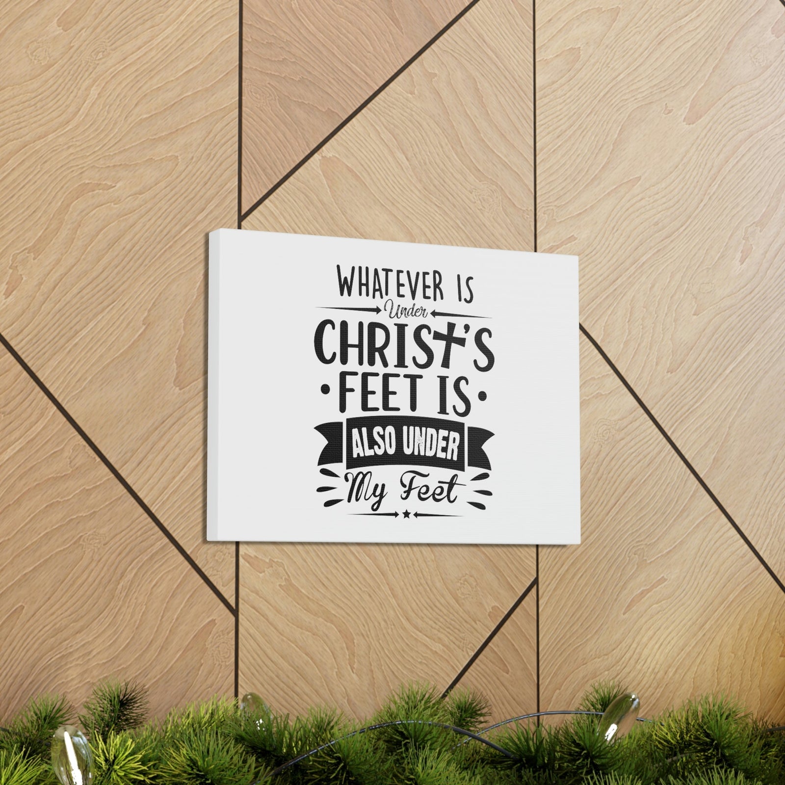 Scripture Walls Under Christ's Feet Ephesians 1:22 Cross Christian Wall Art Bible Verse Print Ready to Hang Unframed-Express Your Love Gifts