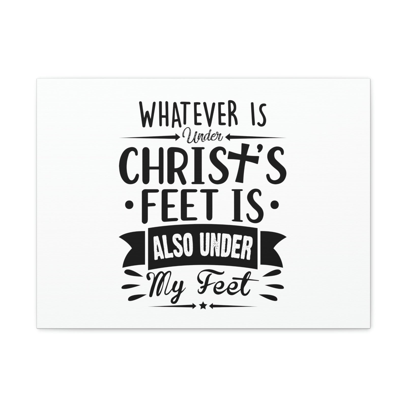 Scripture Walls Under Christ's Feet Ephesians 1:22 Cross Christian Wall Art Bible Verse Print Ready to Hang Unframed-Express Your Love Gifts
