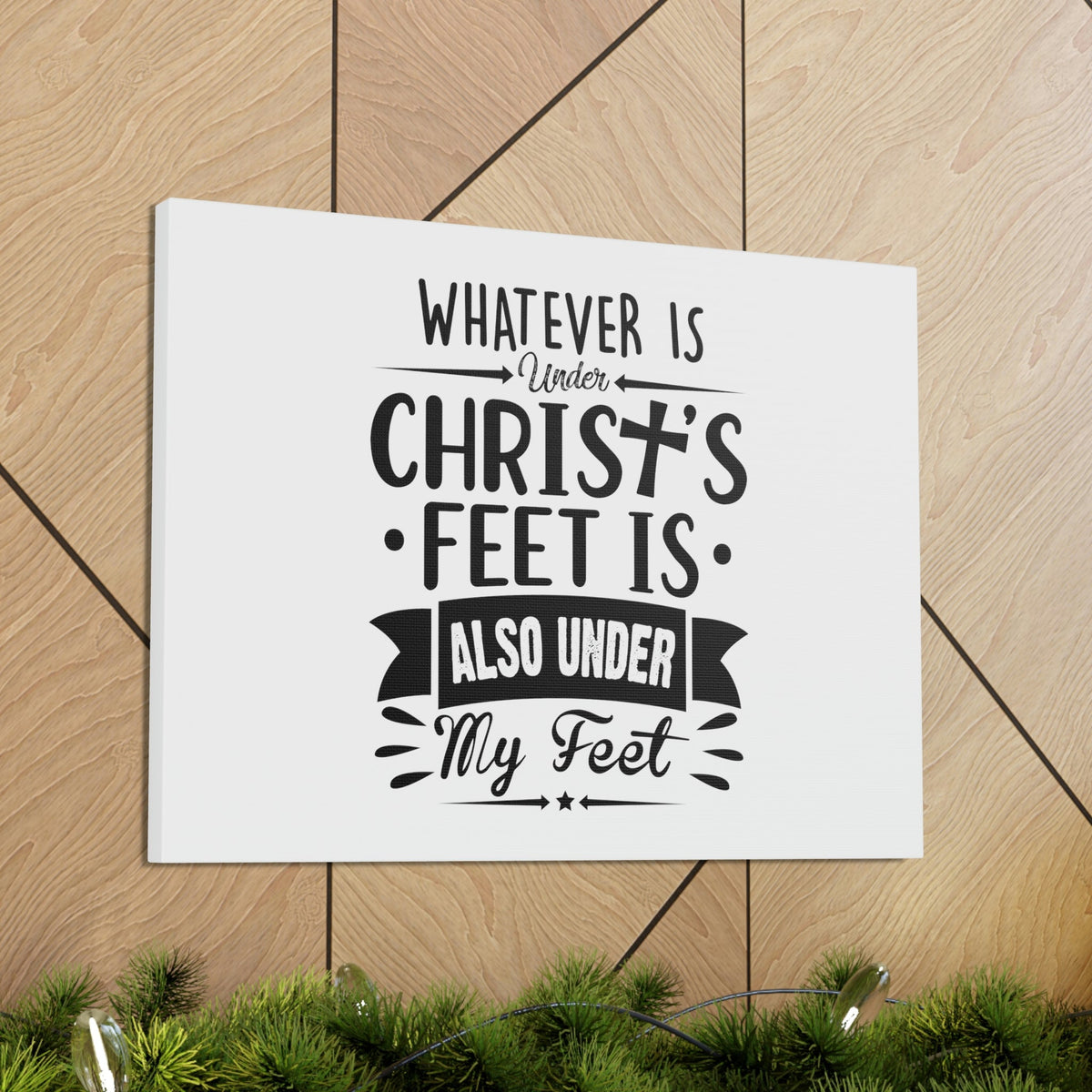 Scripture Walls Under Christ's Feet Ephesians 1:22 Cross Christian Wall Art Bible Verse Print Ready to Hang Unframed-Express Your Love Gifts