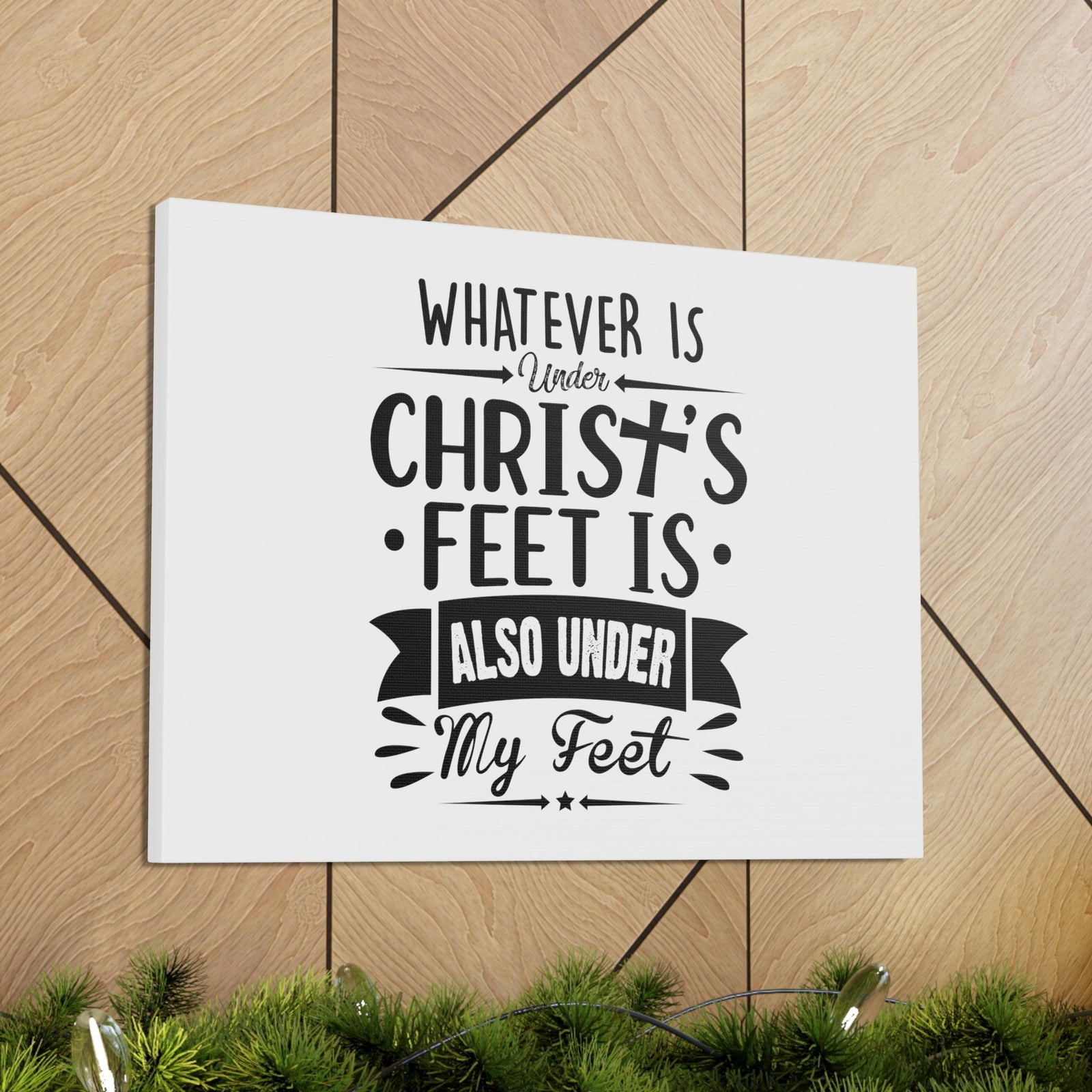 Scripture Walls Under Christ's Feet Ephesians 1:22 Cross Christian Wall Art Bible Verse Print Ready to Hang Unframed-Express Your Love Gifts