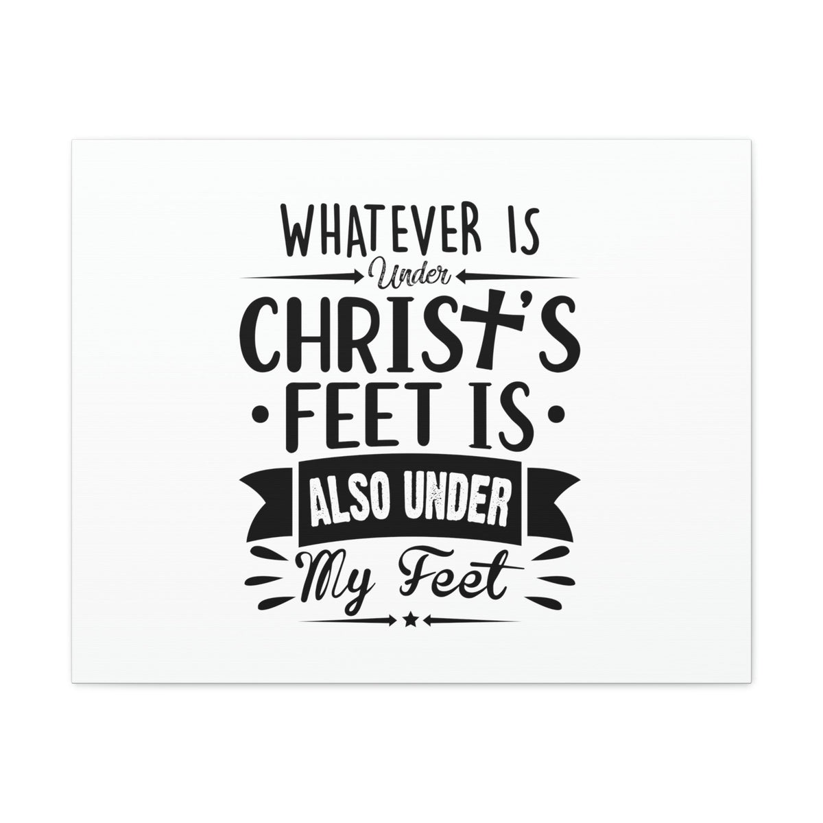 Scripture Walls Under Christ's Feet Ephesians 1:22 Cross Christian Wall Art Bible Verse Print Ready to Hang Unframed-Express Your Love Gifts