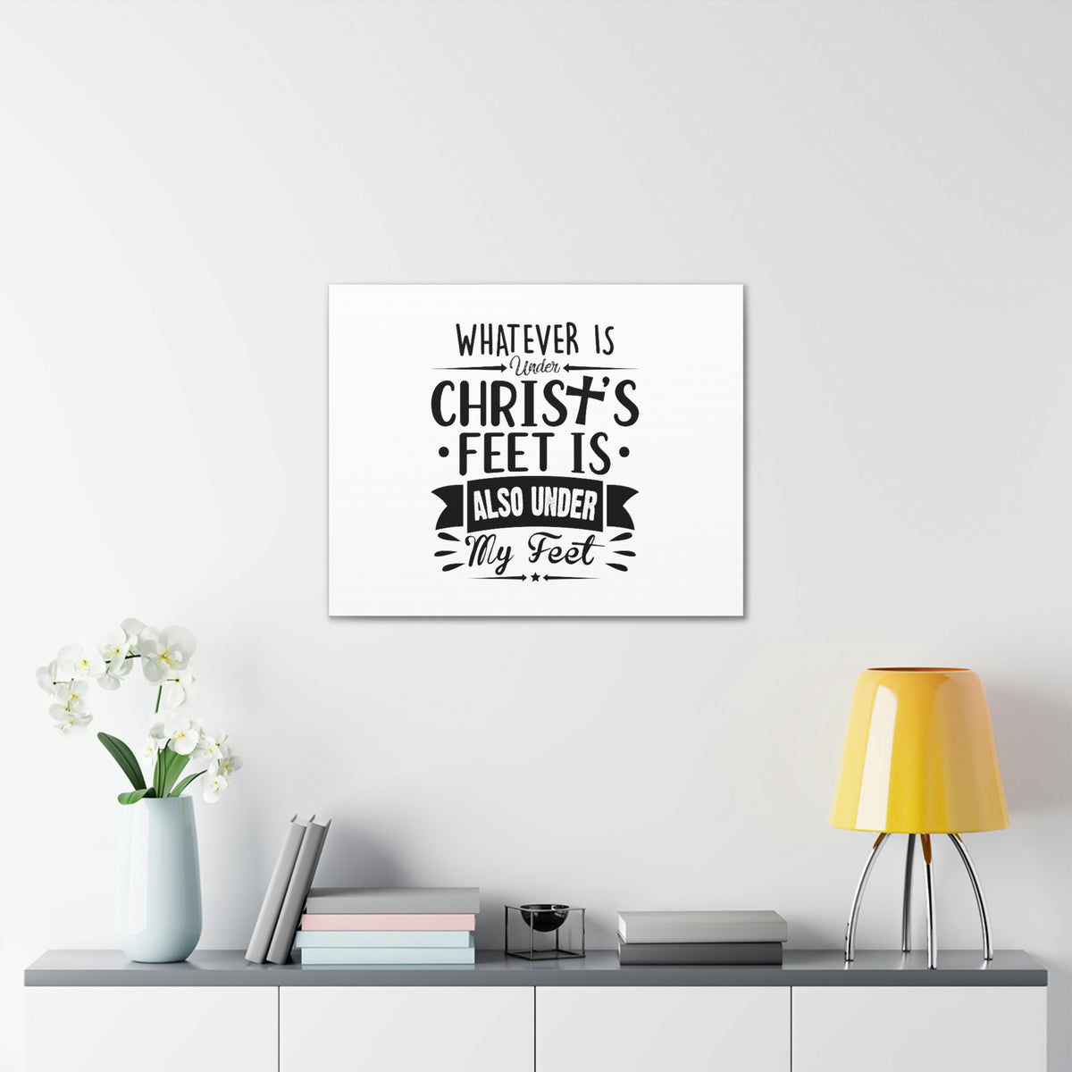 Scripture Walls Under Christ's Feet Ephesians 1:22 Cross Christian Wall Art Bible Verse Print Ready to Hang Unframed-Express Your Love Gifts