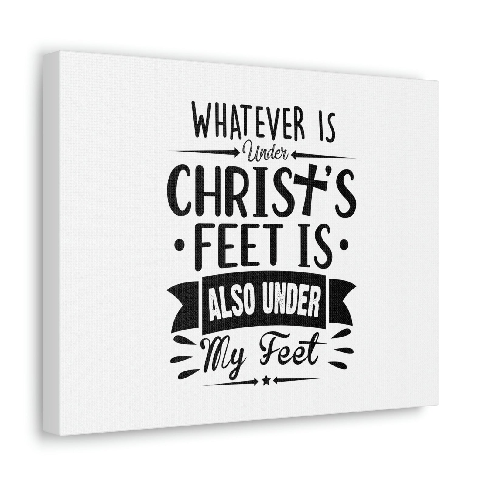 Scripture Walls Under Christ's Feet Ephesians 1:22 Cross Christian Wall Art Bible Verse Print Ready to Hang Unframed-Express Your Love Gifts