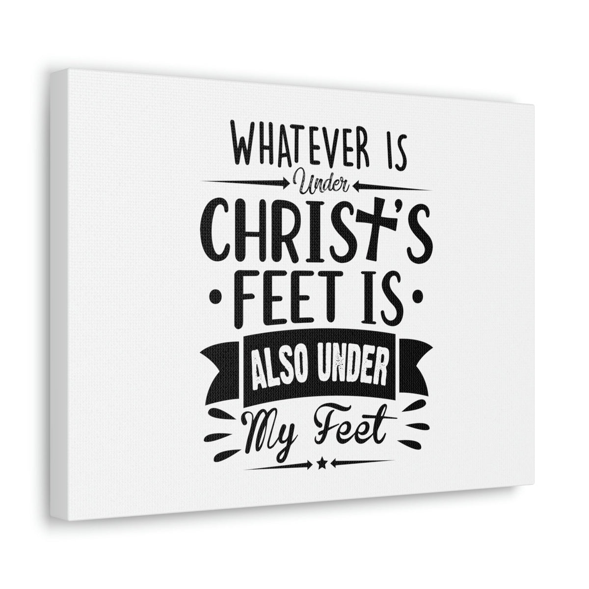 Scripture Walls Under Christ's Feet Ephesians 1:22 Cross Christian Wall Art Bible Verse Print Ready to Hang Unframed-Express Your Love Gifts