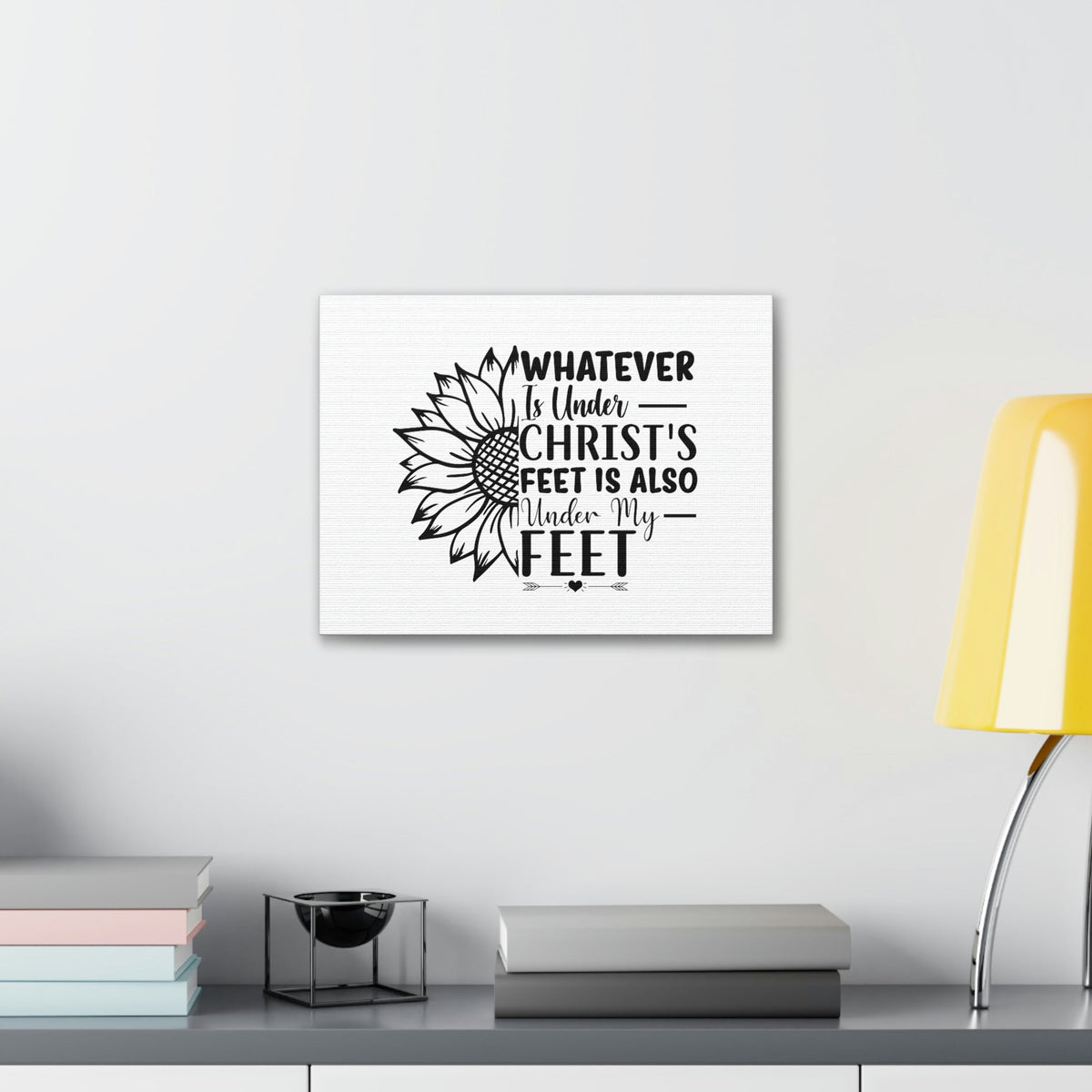 Scripture Walls Under Christ's Feet Ephesians 1:22 Sunflower Christian Wall Art Bible Verse Print Ready to Hang Unframed-Express Your Love Gifts