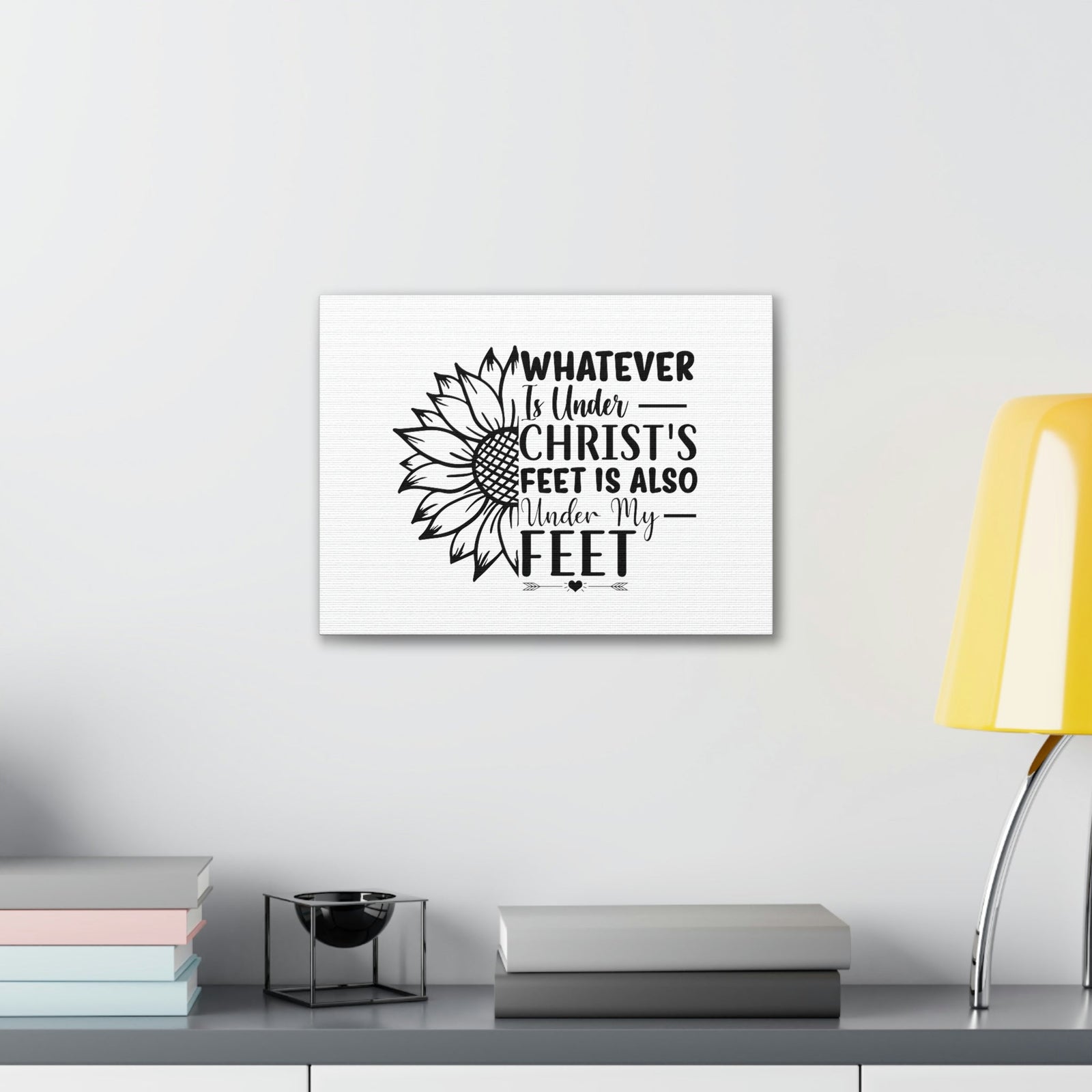 Scripture Walls Under Christ's Feet Ephesians 1:22 Sunflower Christian Wall Art Bible Verse Print Ready to Hang Unframed-Express Your Love Gifts