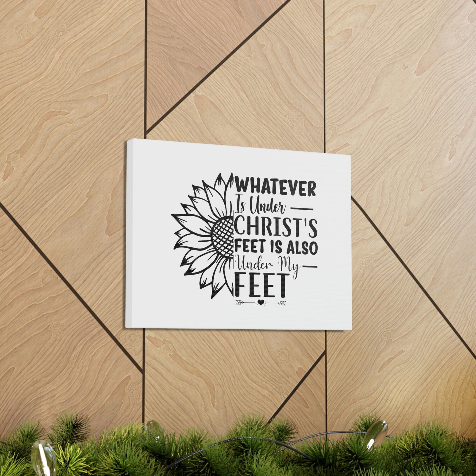 Scripture Walls Under Christ's Feet Ephesians 1:22 Sunflower Christian Wall Art Bible Verse Print Ready to Hang Unframed-Express Your Love Gifts