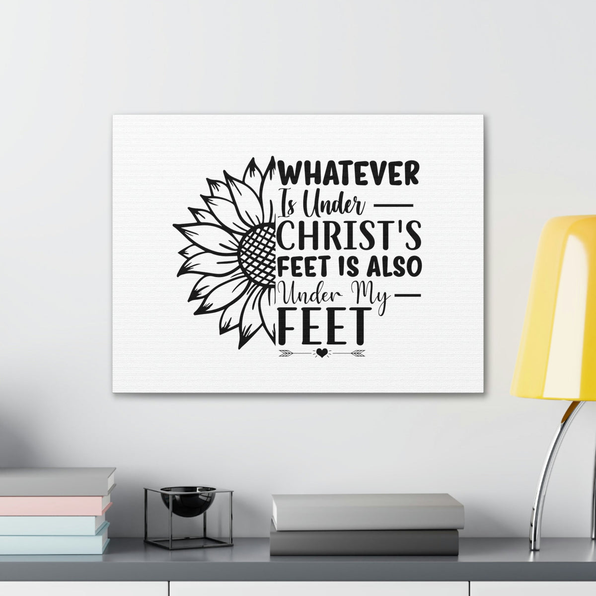 Scripture Walls Under Christ's Feet Ephesians 1:22 Sunflower Christian Wall Art Bible Verse Print Ready to Hang Unframed-Express Your Love Gifts