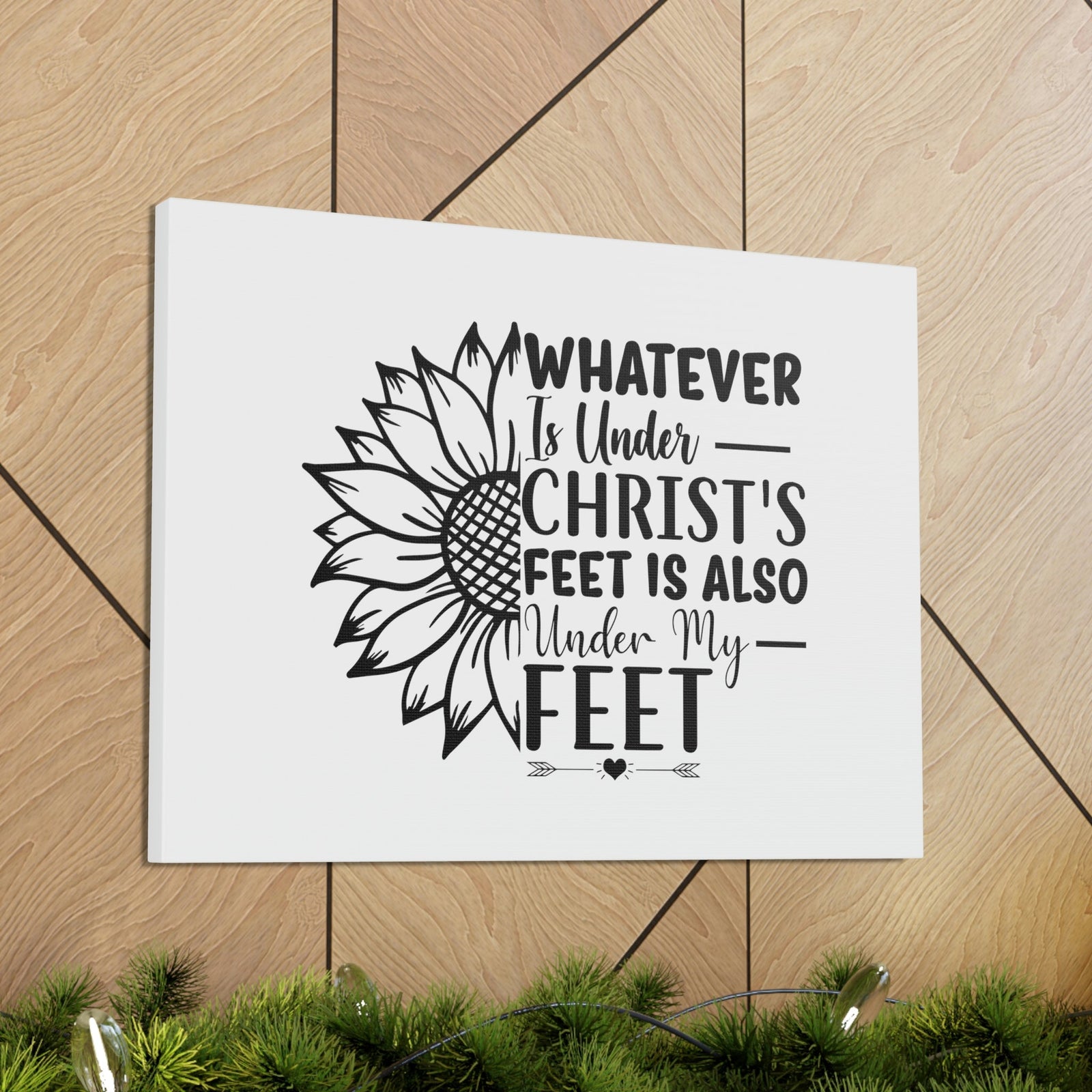 Scripture Walls Under Christ's Feet Ephesians 1:22 Sunflower Christian Wall Art Bible Verse Print Ready to Hang Unframed-Express Your Love Gifts