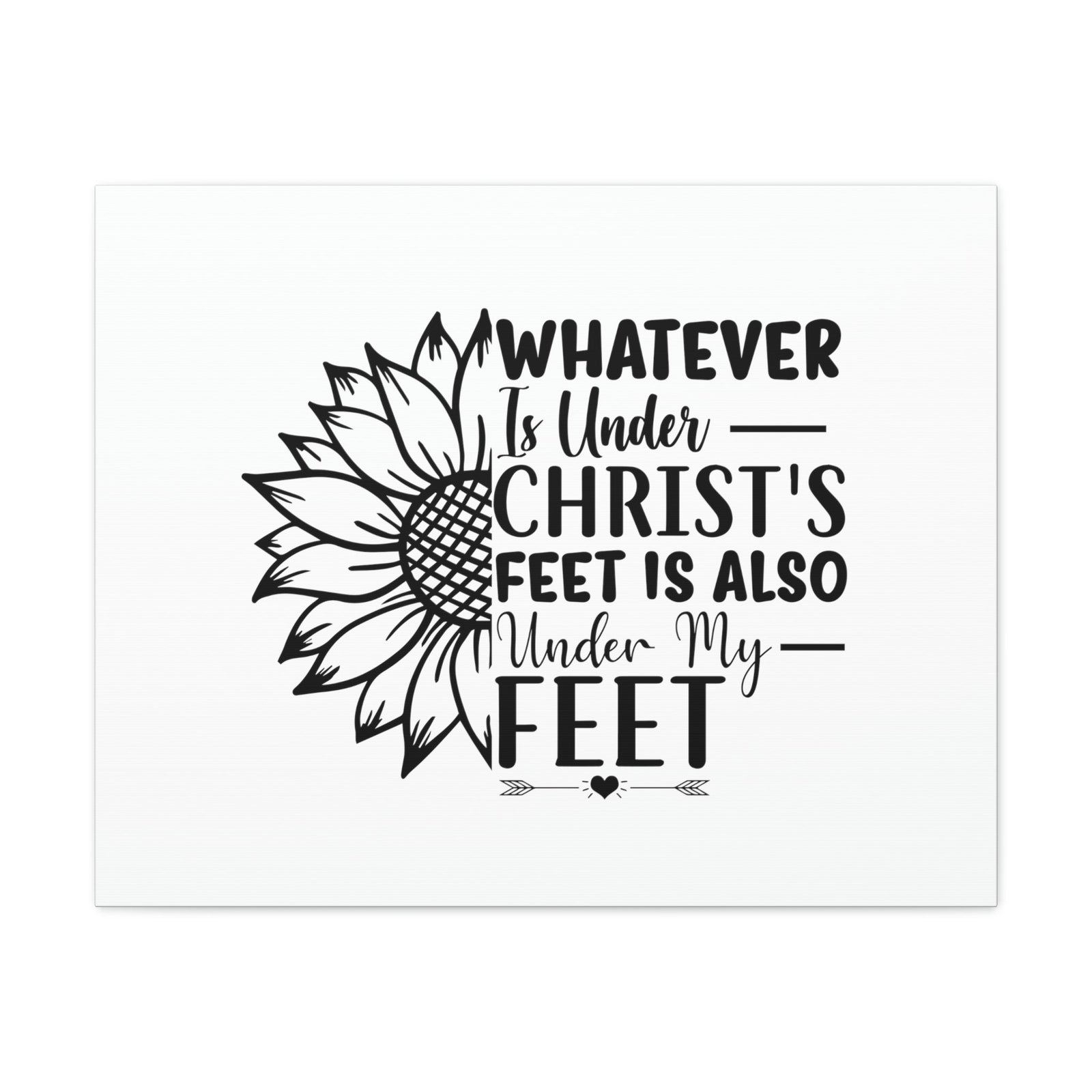 Scripture Walls Under Christ's Feet Ephesians 1:22 Sunflower Christian Wall Art Bible Verse Print Ready to Hang Unframed-Express Your Love Gifts