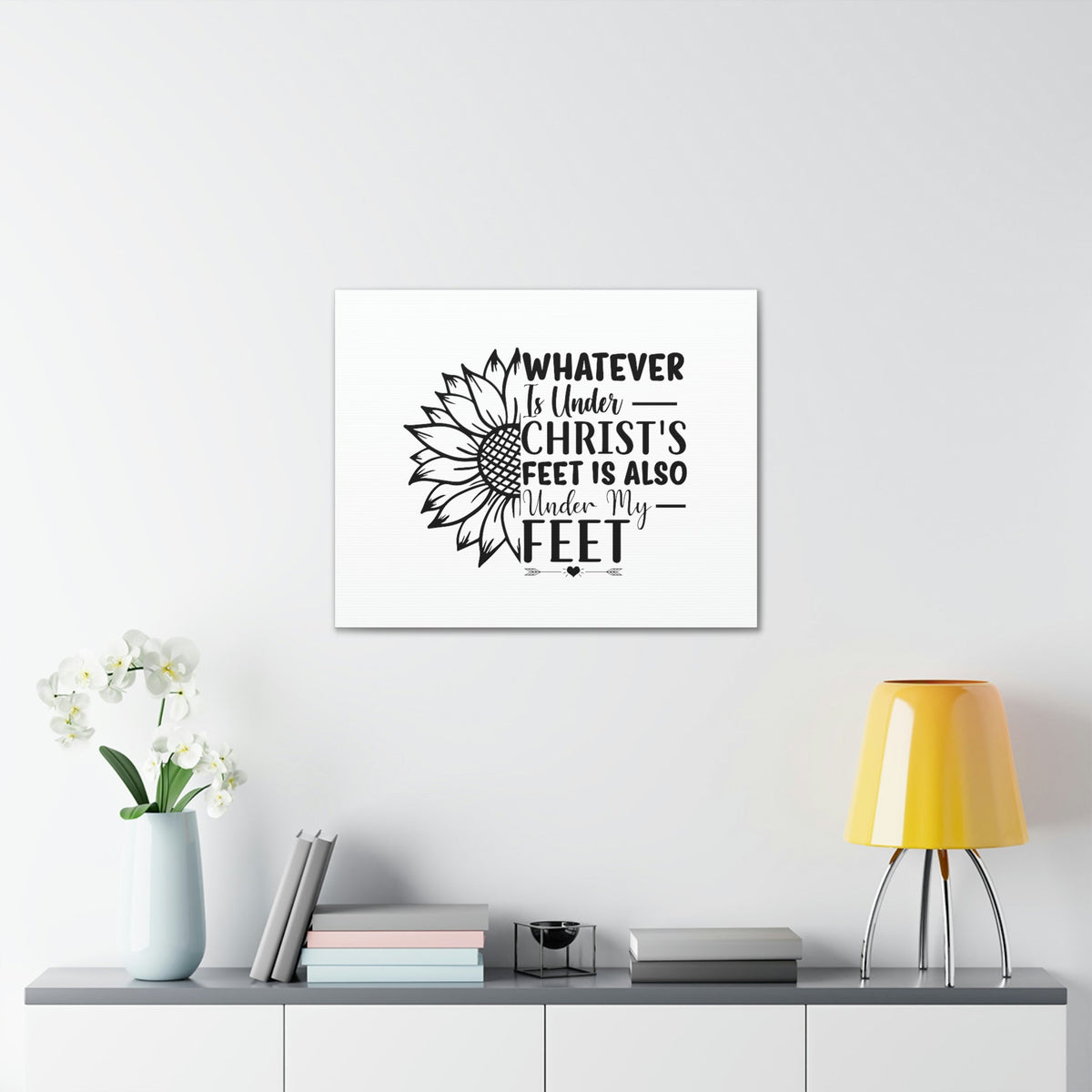 Scripture Walls Under Christ's Feet Ephesians 1:22 Sunflower Christian Wall Art Bible Verse Print Ready to Hang Unframed-Express Your Love Gifts
