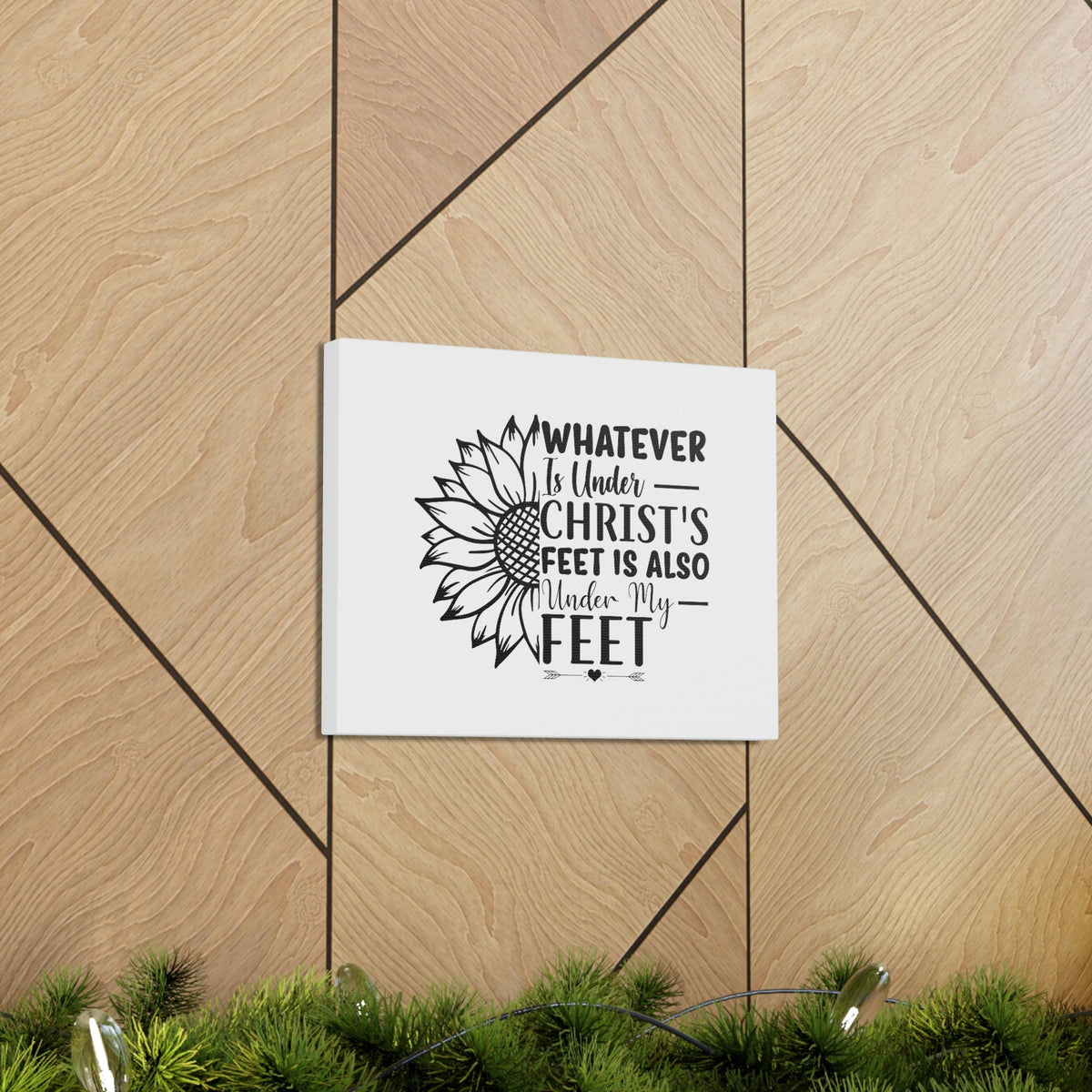 Scripture Walls Under Christ's Feet Ephesians 1:22 Sunflower Christian Wall Art Bible Verse Print Ready to Hang Unframed-Express Your Love Gifts