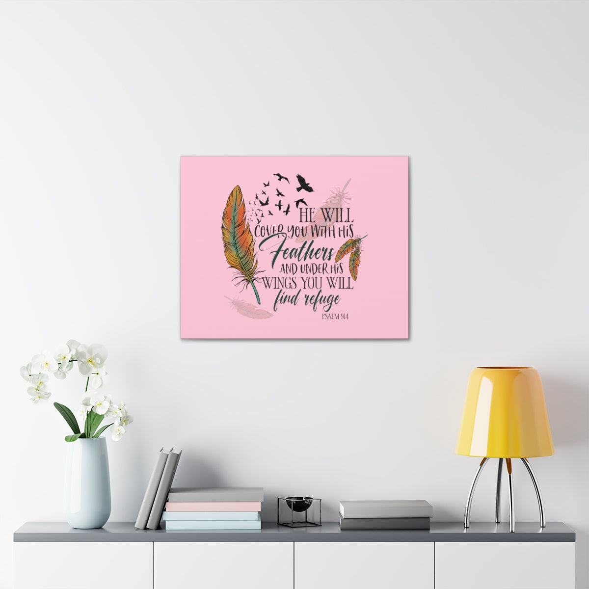 Scripture Walls Under His Wings Psalm 19:4 Christian Wall Art Bible Verse Print Ready to Hang Unframed-Express Your Love Gifts