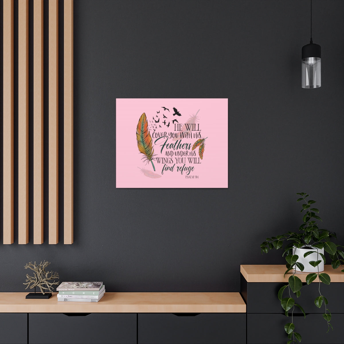 Scripture Walls Under His Wings Psalm 19:4 Christian Wall Art Bible Verse Print Ready to Hang Unframed-Express Your Love Gifts