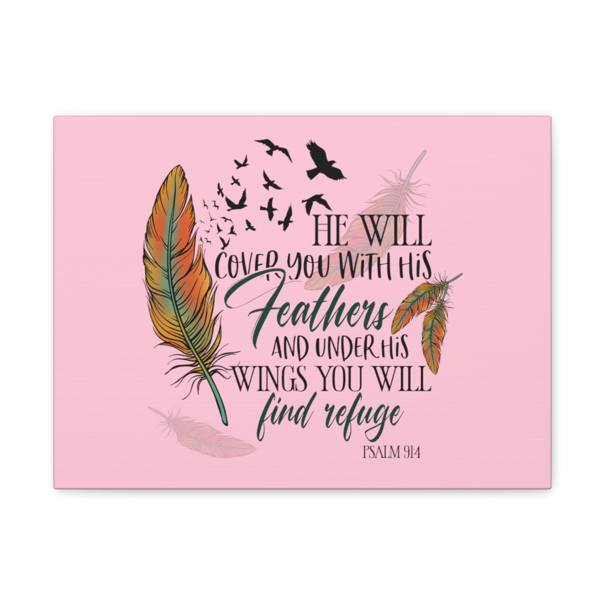 Scripture Walls Under His Wings Psalm 19:4 Christian Wall Art Bible Verse Print Ready to Hang Unframed-Express Your Love Gifts