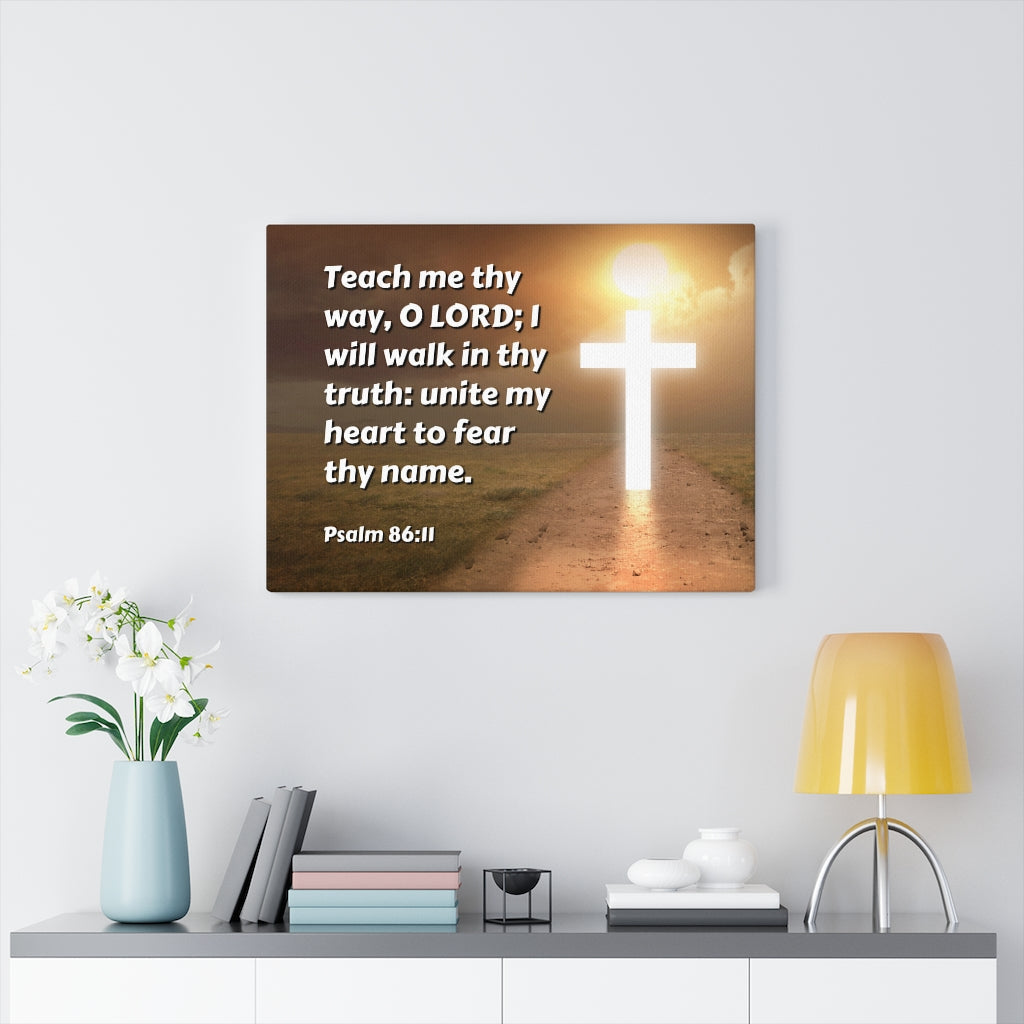 Scripture Walls Unite My Heart Psalm 86:11 Bible Verse Canvas Christian Wall Art Ready to Hang Unframed-Express Your Love Gifts