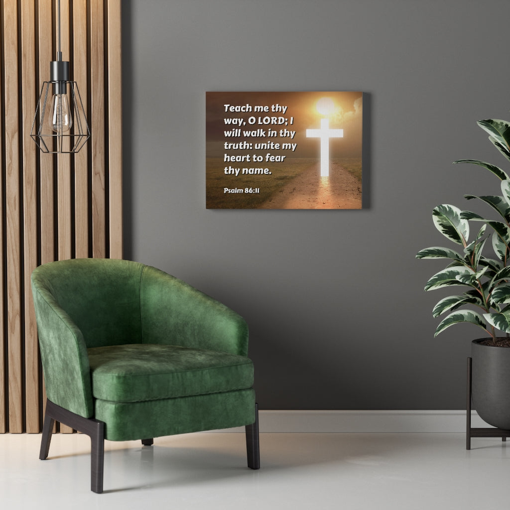 Scripture Walls Unite My Heart Psalm 86:11 Bible Verse Canvas Christian Wall Art Ready to Hang Unframed-Express Your Love Gifts