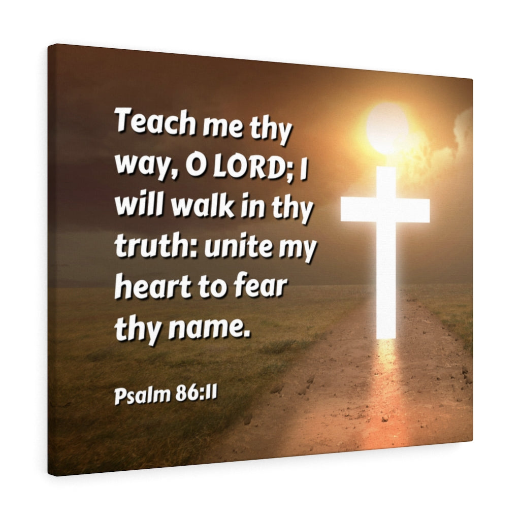 Scripture Walls Unite My Heart Psalm 86:11 Bible Verse Canvas Christian Wall Art Ready to Hang Unframed-Express Your Love Gifts