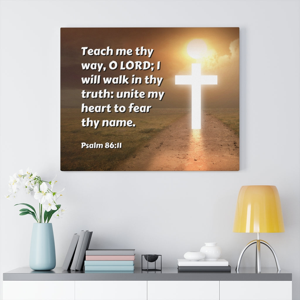 Scripture Walls Unite My Heart Psalm 86:11 Bible Verse Canvas Christian Wall Art Ready to Hang Unframed-Express Your Love Gifts