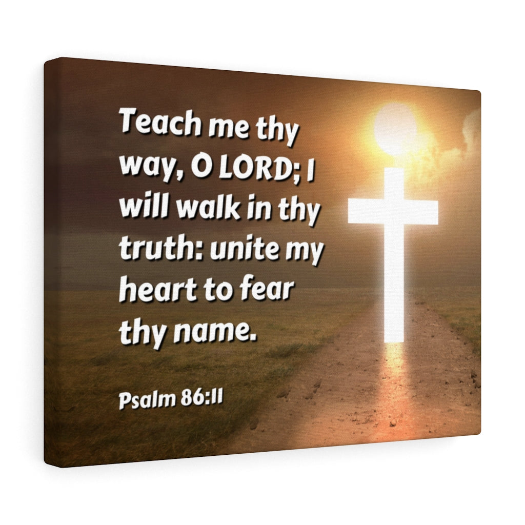 Scripture Walls Unite My Heart Psalm 86:11 Bible Verse Canvas Christian Wall Art Ready to Hang Unframed-Express Your Love Gifts