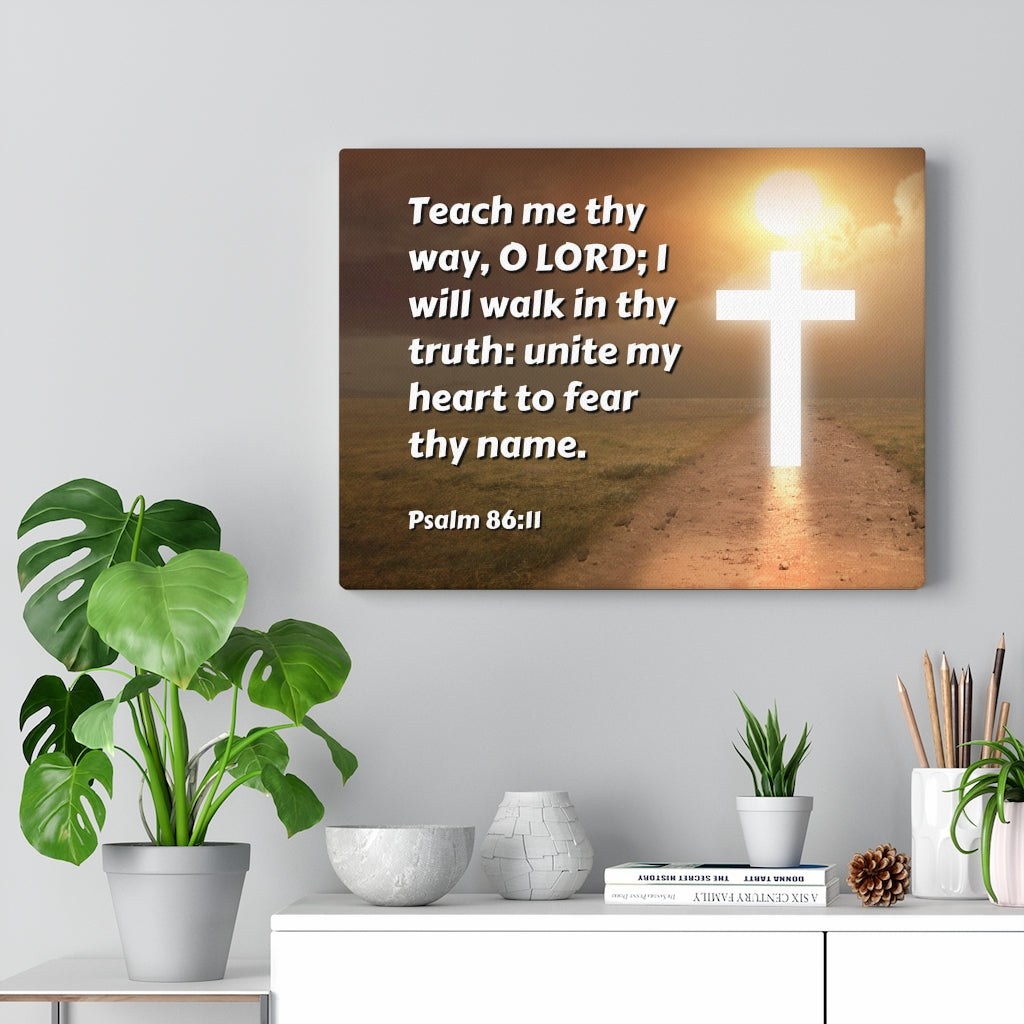 Scripture Walls Unite My Heart Psalm 86:11 Bible Verse Canvas Christian Wall Art Ready to Hang Unframed-Express Your Love Gifts