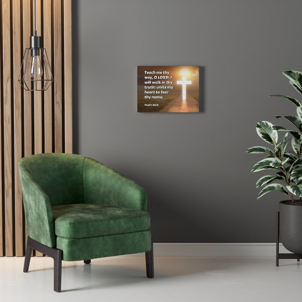 Scripture Walls Unite My Heart Psalm 86:11 Bible Verse Canvas Christian Wall Art Ready to Hang Unframed-Express Your Love Gifts