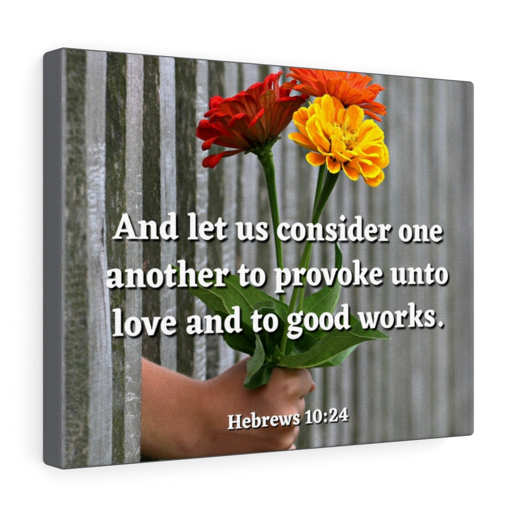 Scripture Walls Unto Love Hebrews 10:24 Bible Verse Canvas Christian Wall Art Ready to Hang Unframed-Express Your Love Gifts