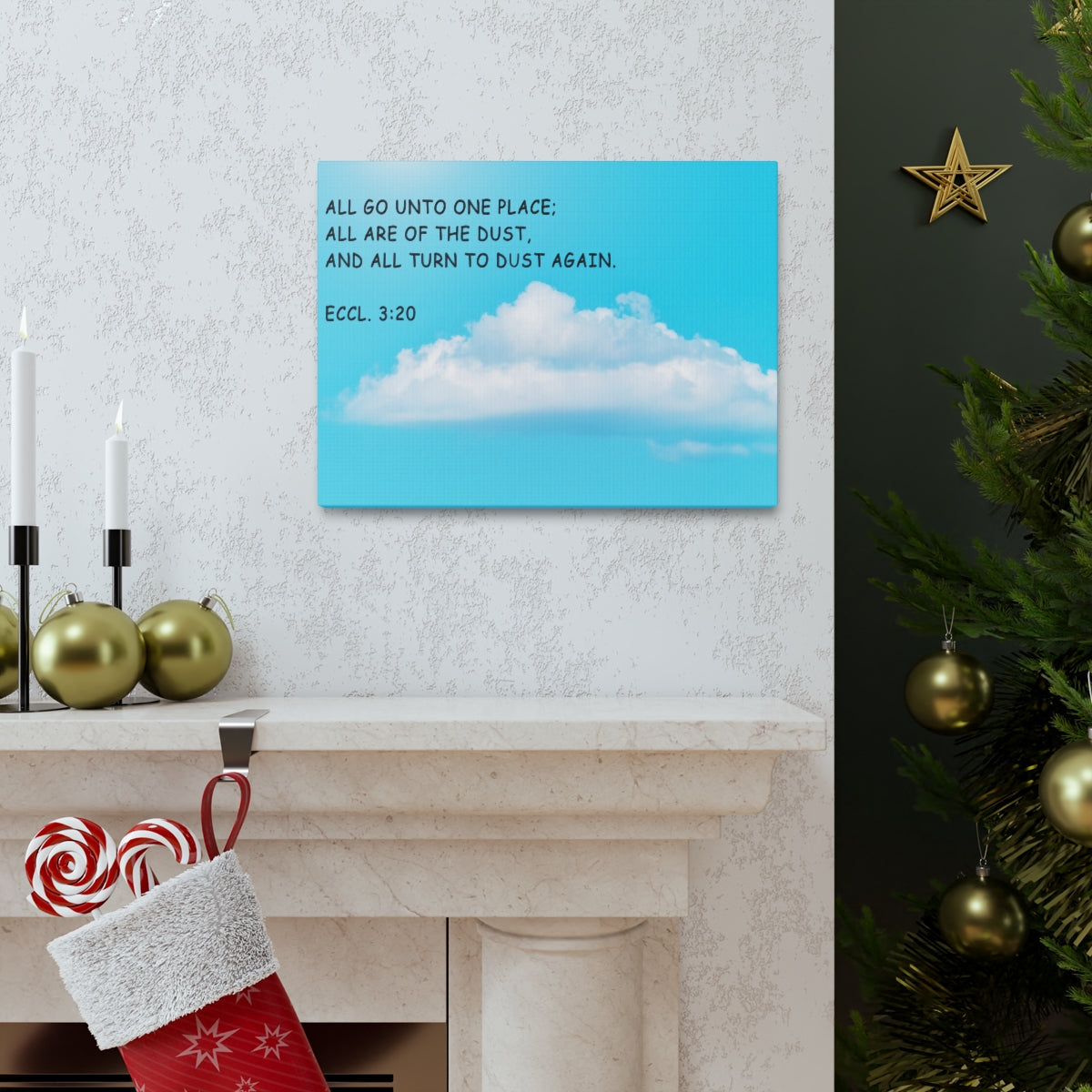 Scripture Walls Unto One Place Ecclesiastes 3:20 Bible Verse Canvas Christian Wall Art Bible Verse Print Ready To Hang Unframed-Express Your Love Gifts