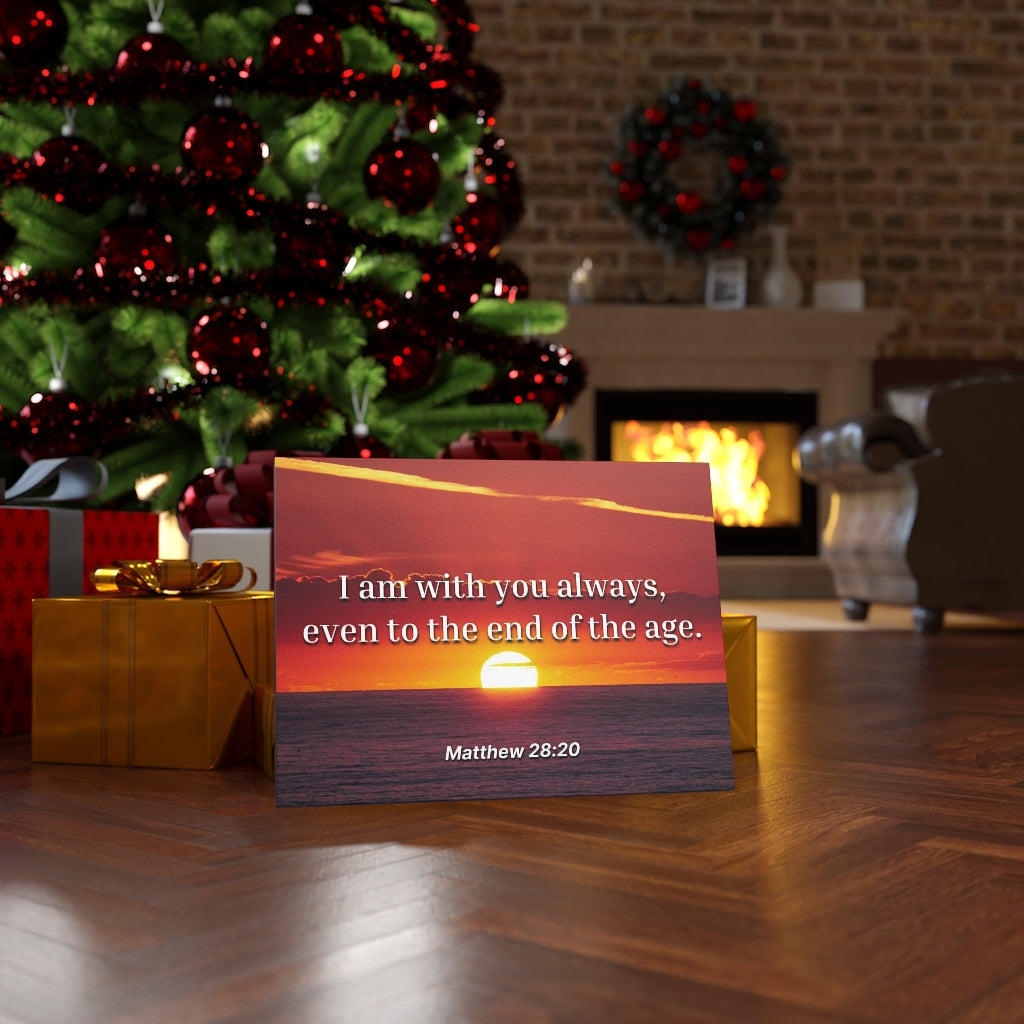 Scripture Walls Unto The End Matthew 28:20 Bible Verse Canvas Christian Wall Art Ready to Hang Unframed-Express Your Love Gifts