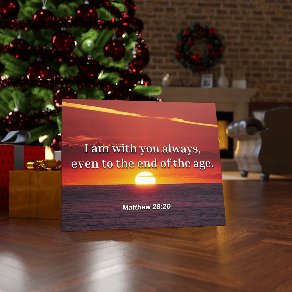 Scripture Walls Unto The End Matthew 28:20 Bible Verse Canvas Christian Wall Art Ready to Hang Unframed-Express Your Love Gifts