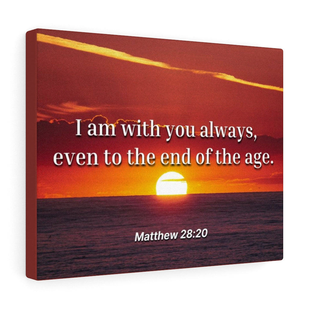 Scripture Walls Unto The End Matthew 28:20 Bible Verse Canvas Christian Wall Art Ready to Hang Unframed-Express Your Love Gifts