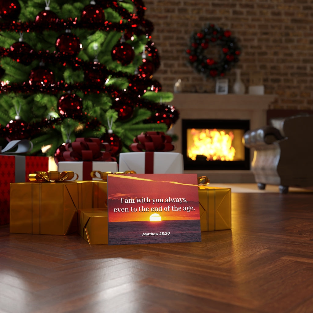 Scripture Walls Unto The End Matthew 28:20 Bible Verse Canvas Christian Wall Art Ready to Hang Unframed-Express Your Love Gifts