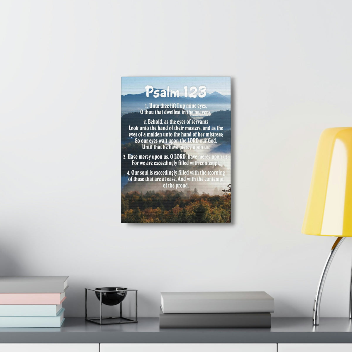 Scripture Walls Unto Thee Psalm 123:3 Christian Wall Art Bible Verse Print Ready to Hang Unframed-Express Your Love Gifts