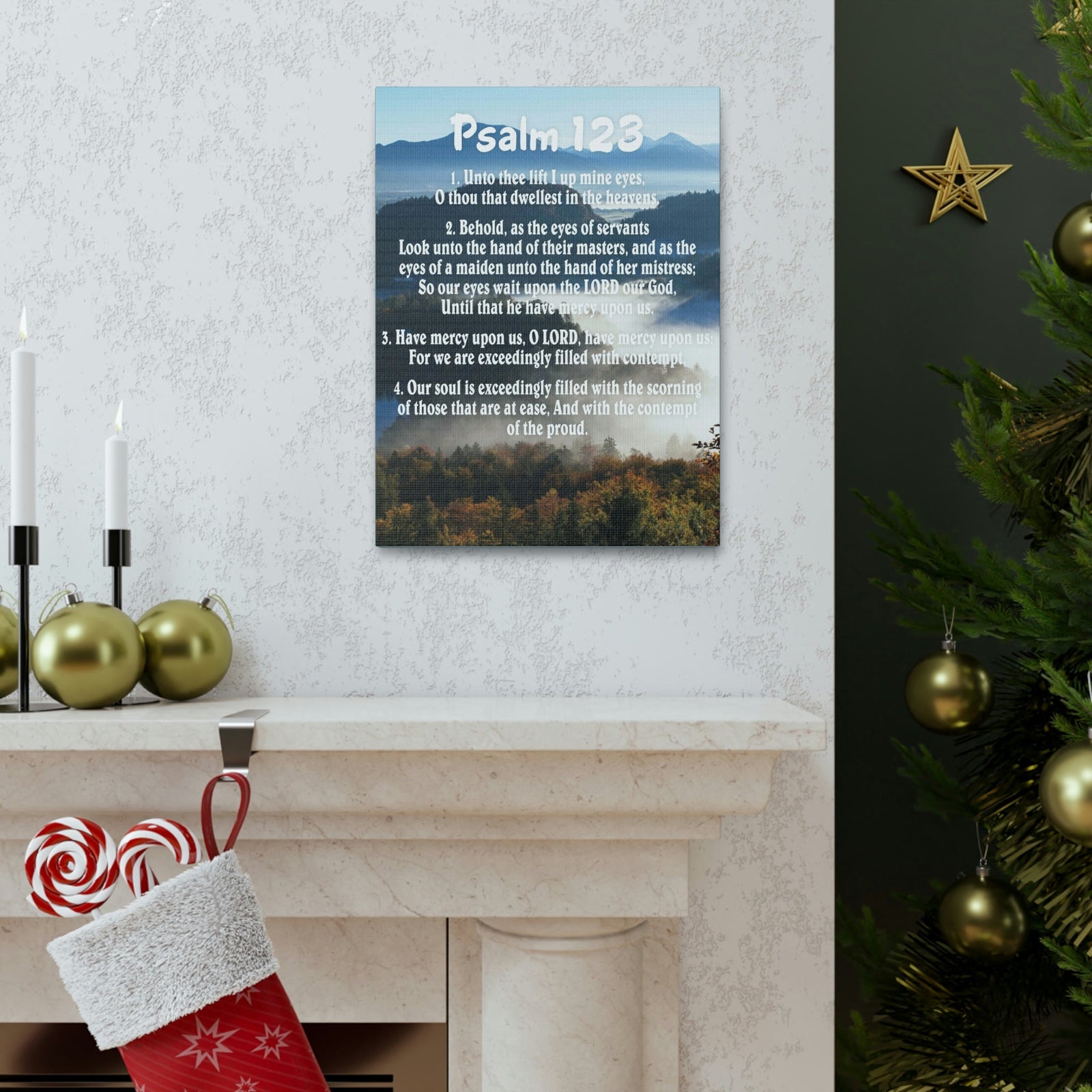 Scripture Walls Unto Thee Psalm 123:3 Christian Wall Art Bible Verse Print Ready to Hang Unframed-Express Your Love Gifts