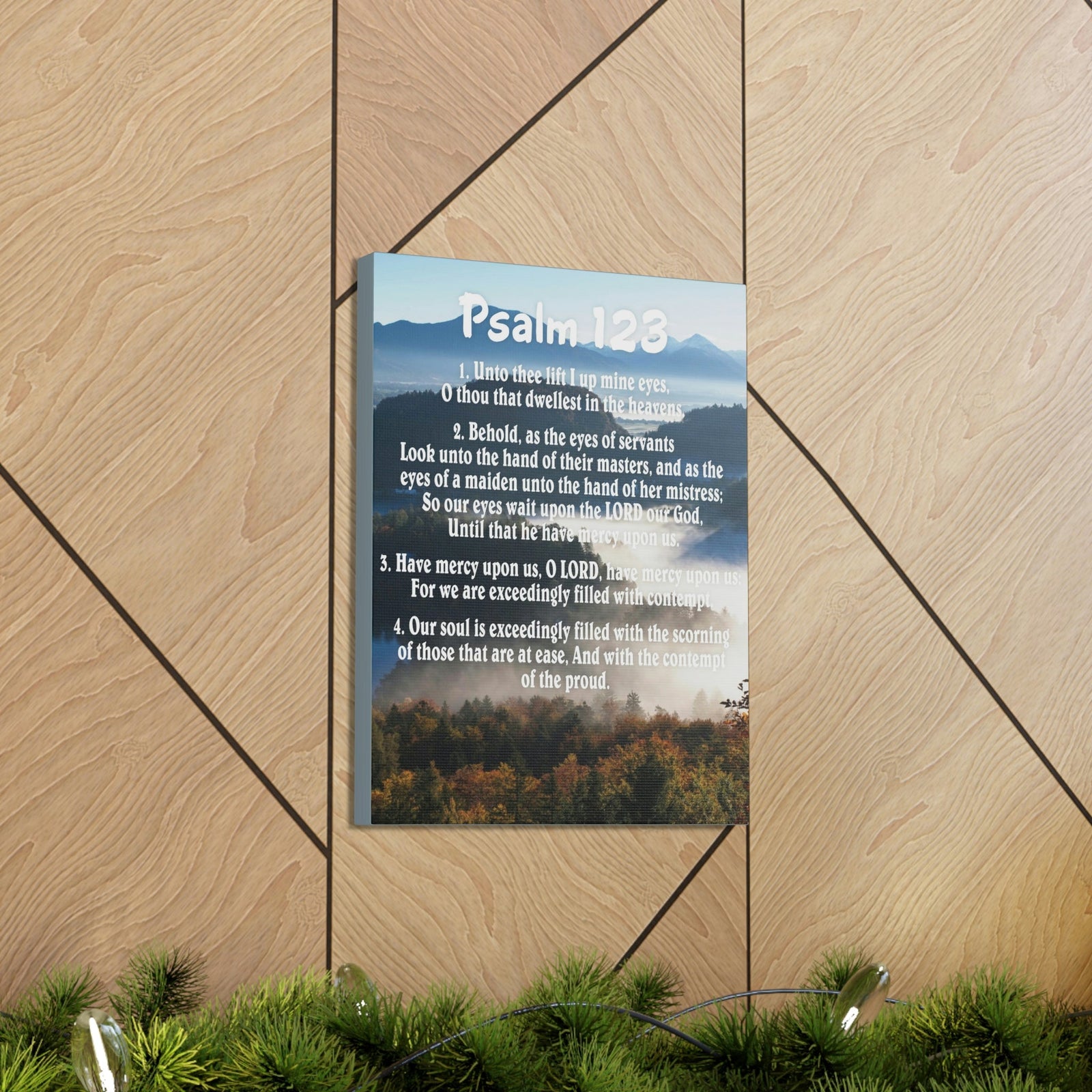 Scripture Walls Unto Thee Psalm 123:3 Christian Wall Art Bible Verse Print Ready to Hang Unframed-Express Your Love Gifts