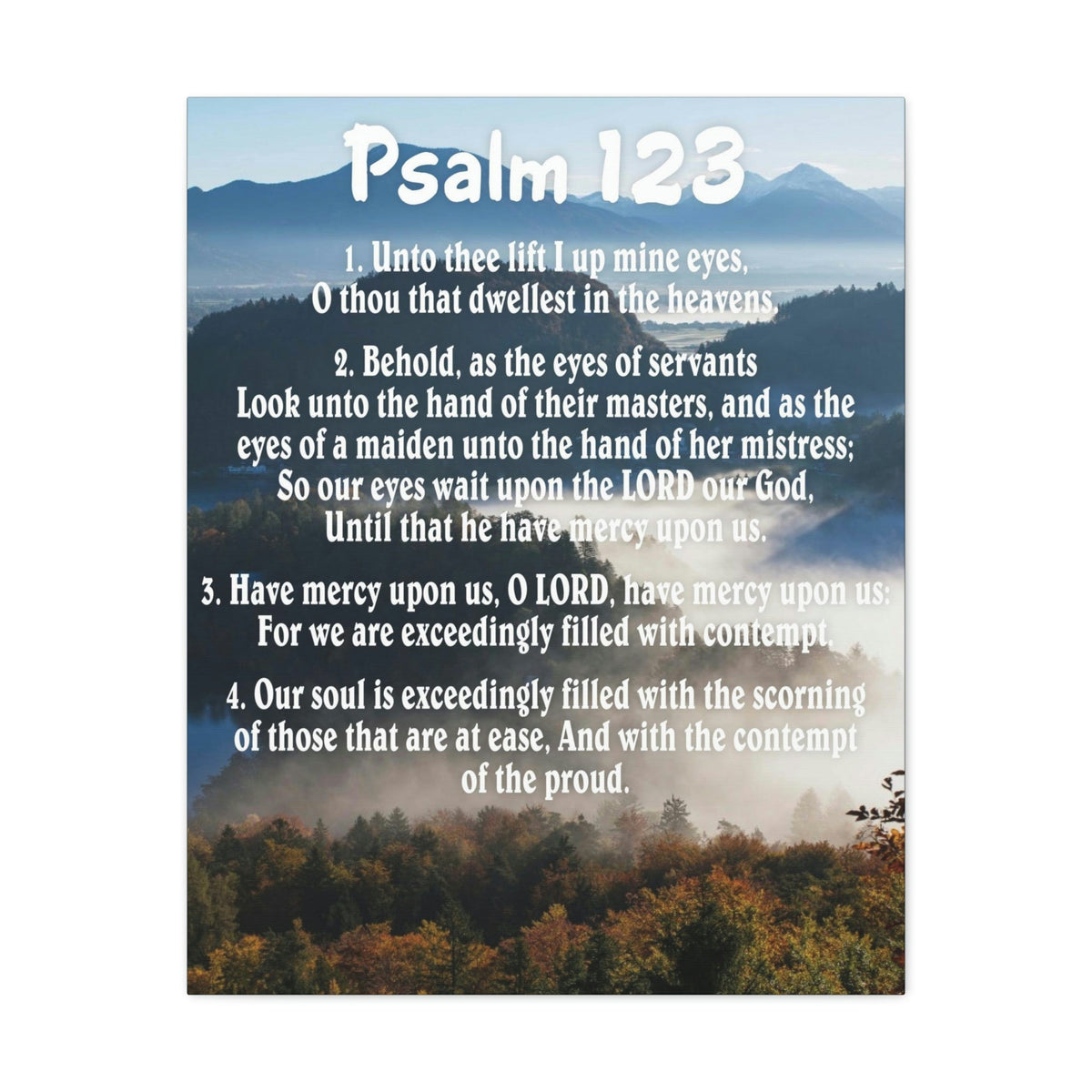Scripture Walls Unto Thee Psalm 123:3 Christian Wall Art Bible Verse Print Ready to Hang Unframed-Express Your Love Gifts