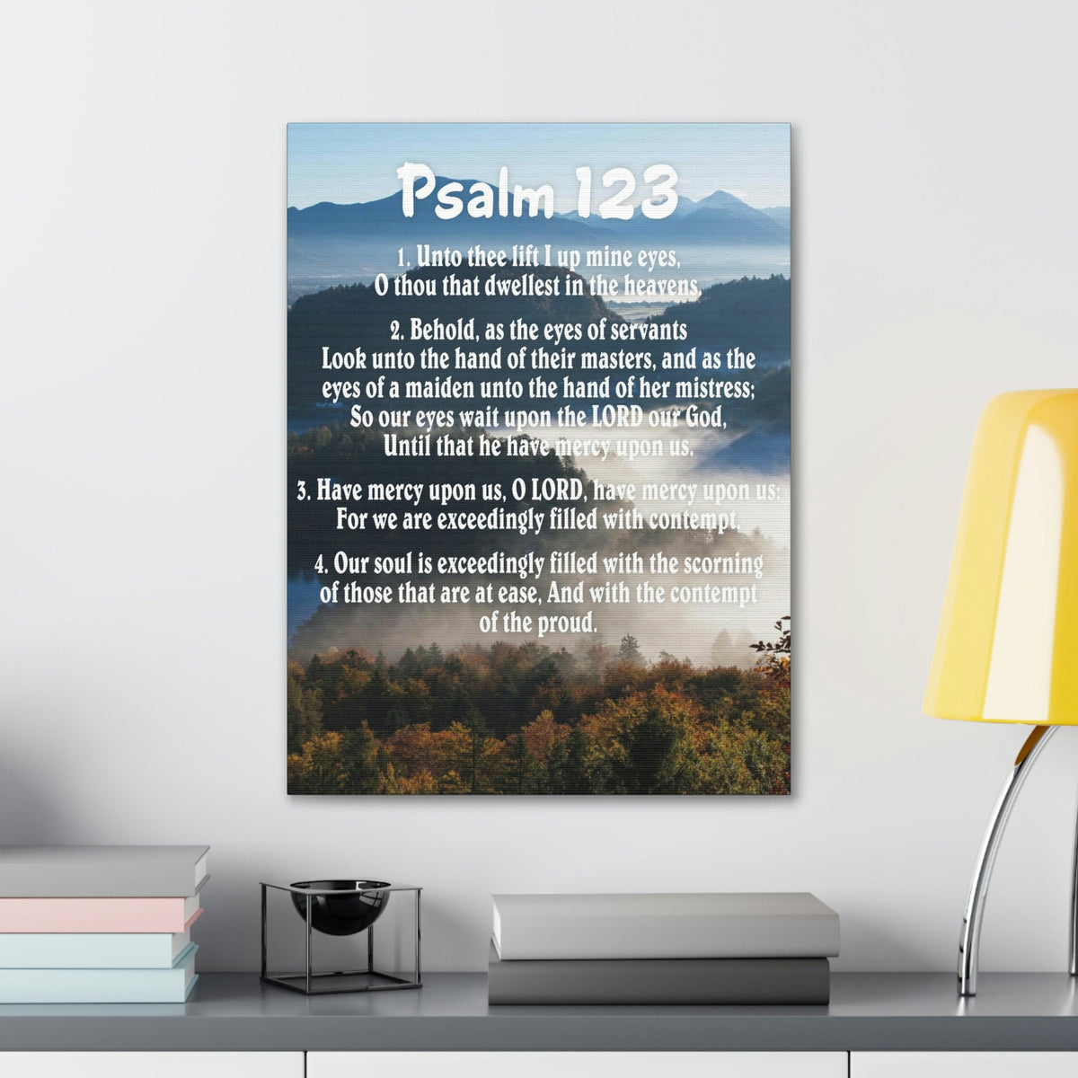 Scripture Walls Unto Thee Psalm 123:3 Christian Wall Art Bible Verse Print Ready to Hang Unframed-Express Your Love Gifts