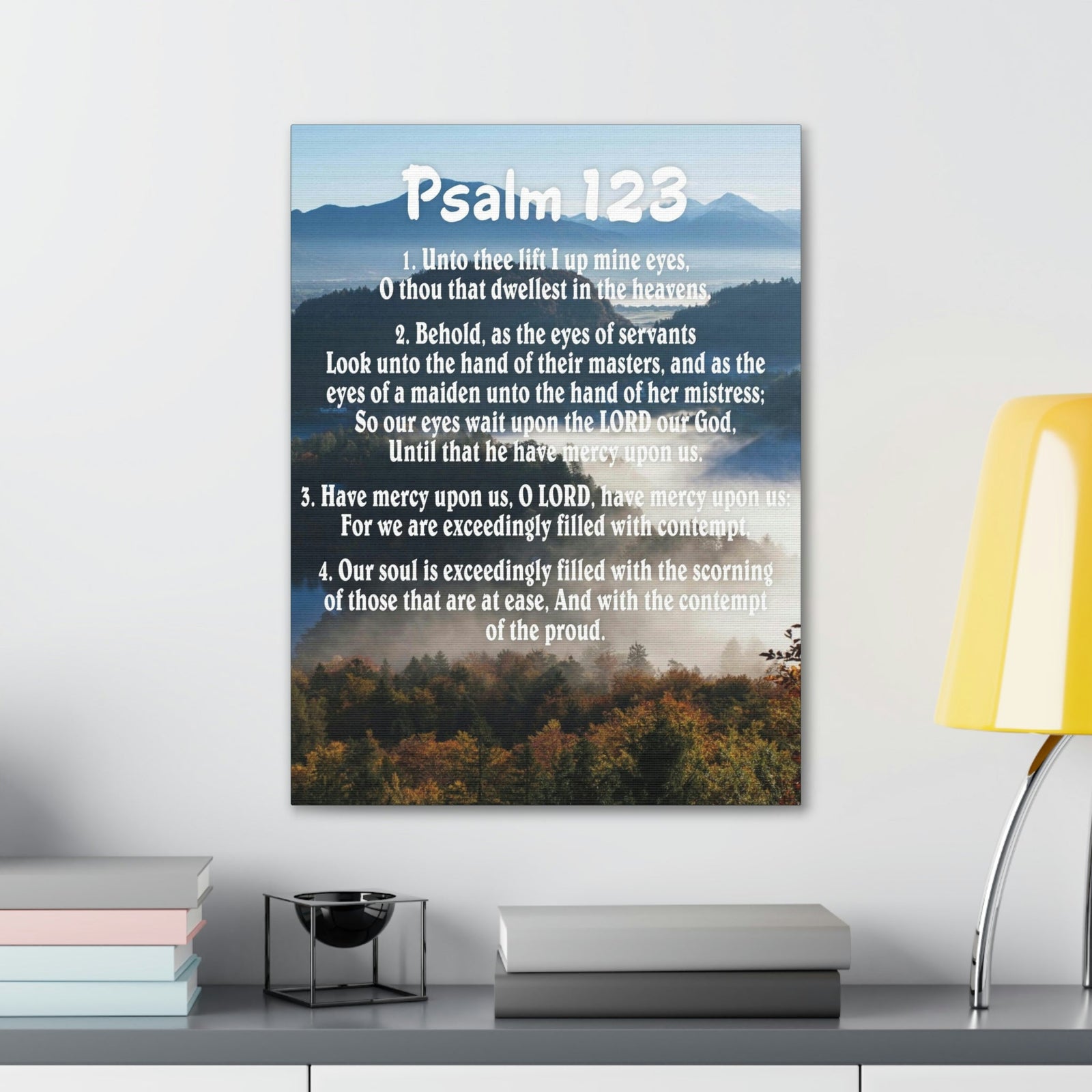 Scripture Walls Unto Thee Psalm 123:3 Christian Wall Art Bible Verse Print Ready to Hang Unframed-Express Your Love Gifts
