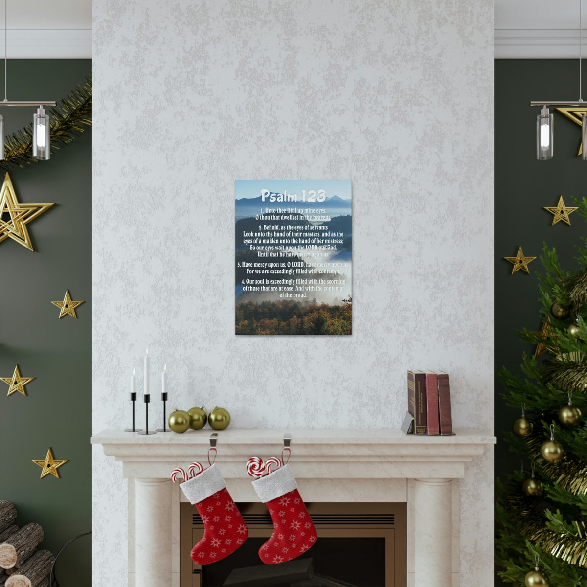 Scripture Walls Unto Thee Psalm 123:3 Christian Wall Art Bible Verse Print Ready to Hang Unframed-Express Your Love Gifts