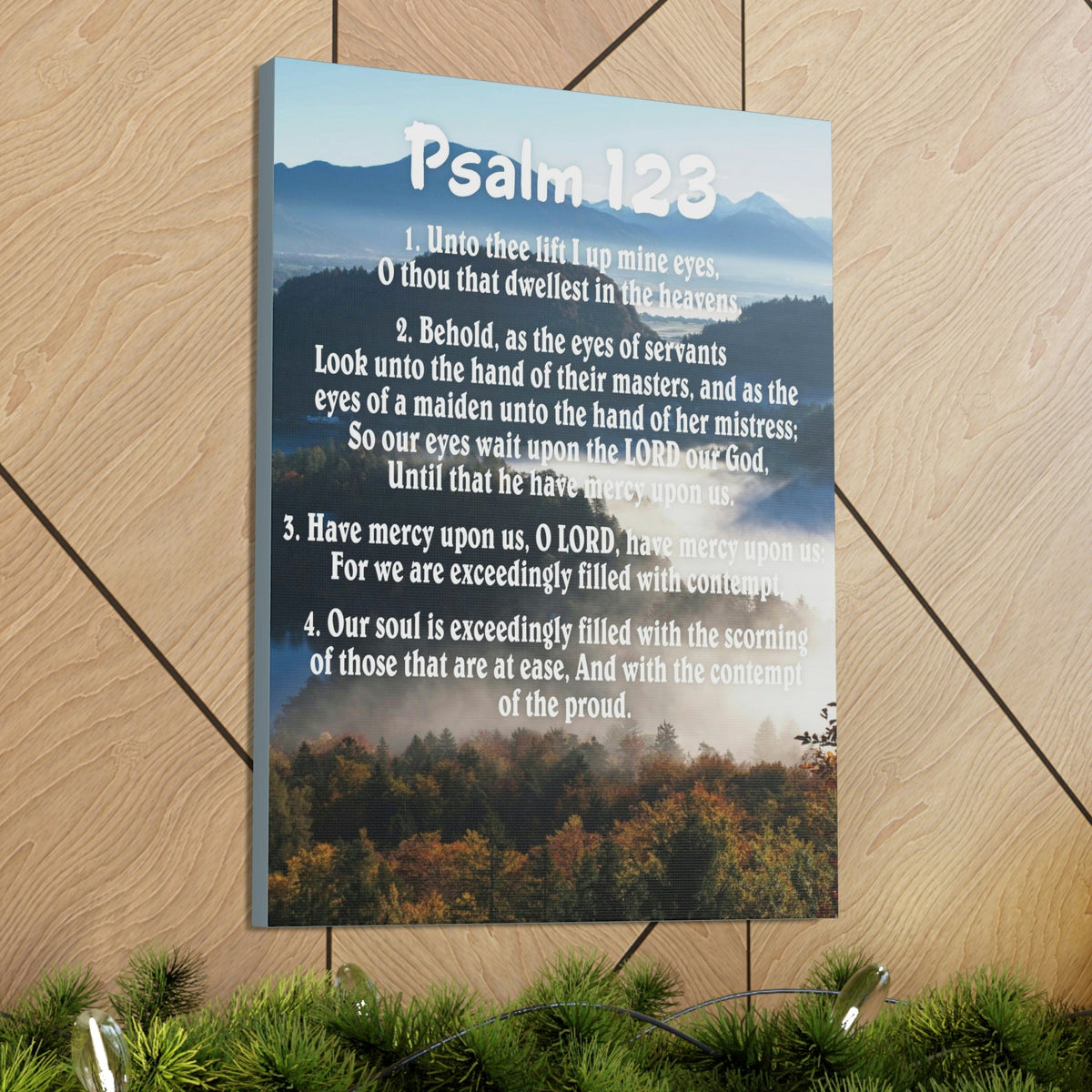 Scripture Walls Unto Thee Psalm 123:3 Christian Wall Art Bible Verse Print Ready to Hang Unframed-Express Your Love Gifts