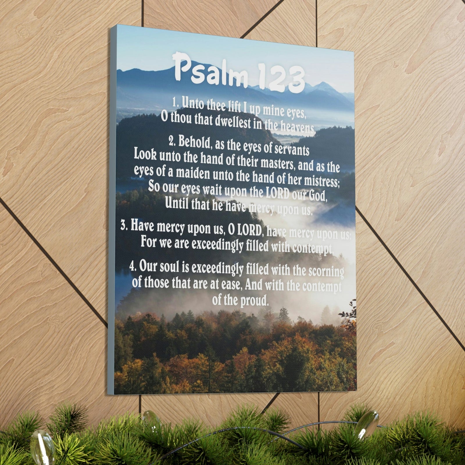 Scripture Walls Unto Thee Psalm 123:3 Christian Wall Art Bible Verse Print Ready to Hang Unframed-Express Your Love Gifts